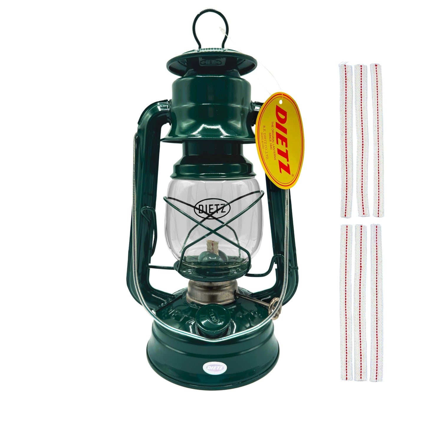 LIGHT OF MINE Oil Lantern - Dietz #76 Original Green, Metal, 1/2in Replacement Wick Strips, Multicolor