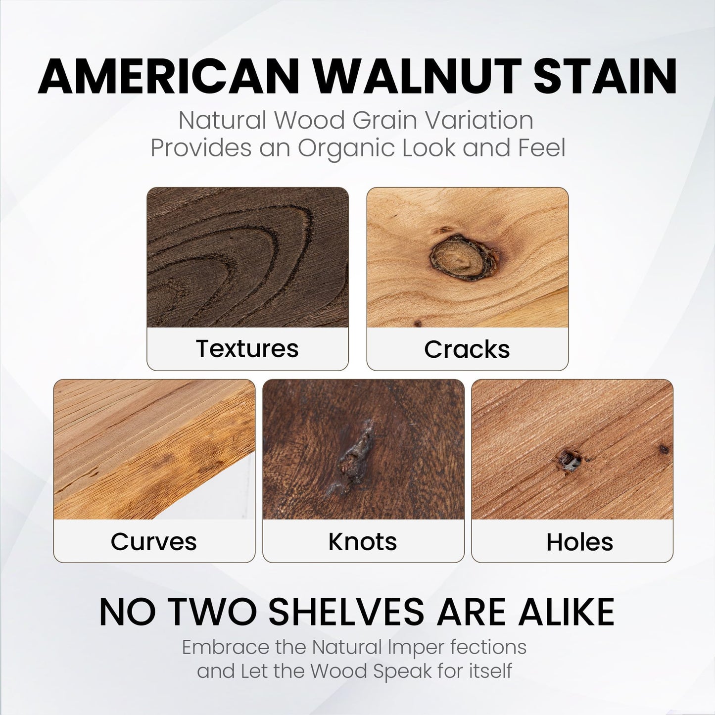 Floating Shelves for Wall, 60"x9.3" Rustic Solid Live-Edge Elm Wood Wall Shelves, Heavy-Duty Floating Shelves with Invisible Brackets for Living Room, Bedroom, and Kitchen, Natural Finish