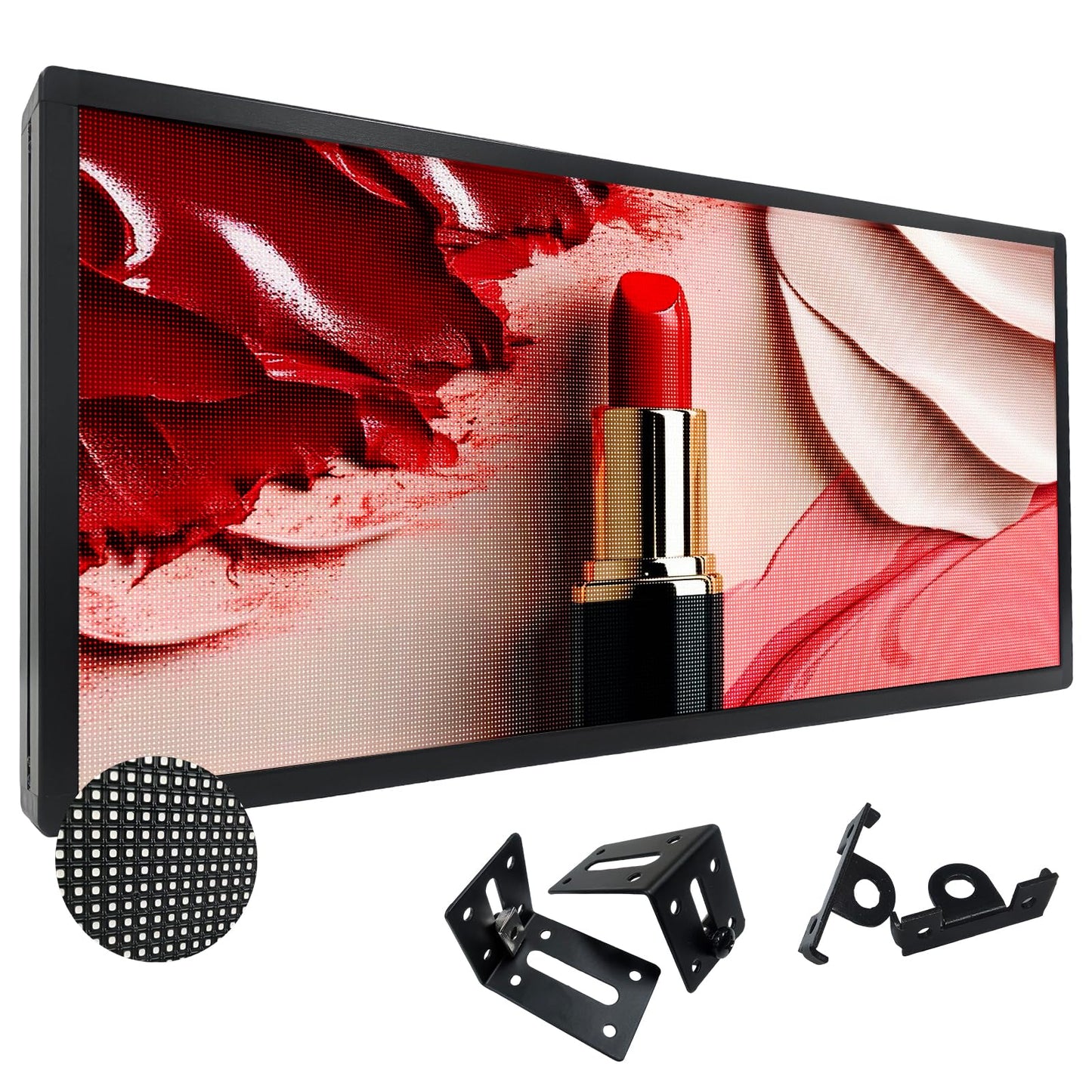 P3 Full Color LED Scrolling Programmable Sign Brightness Adjustable, IP65 Outdoor Digital Message Board, WiFi + USB Control Led Message Signs for Restaurant to Display Text/Images/Video 40''x17''