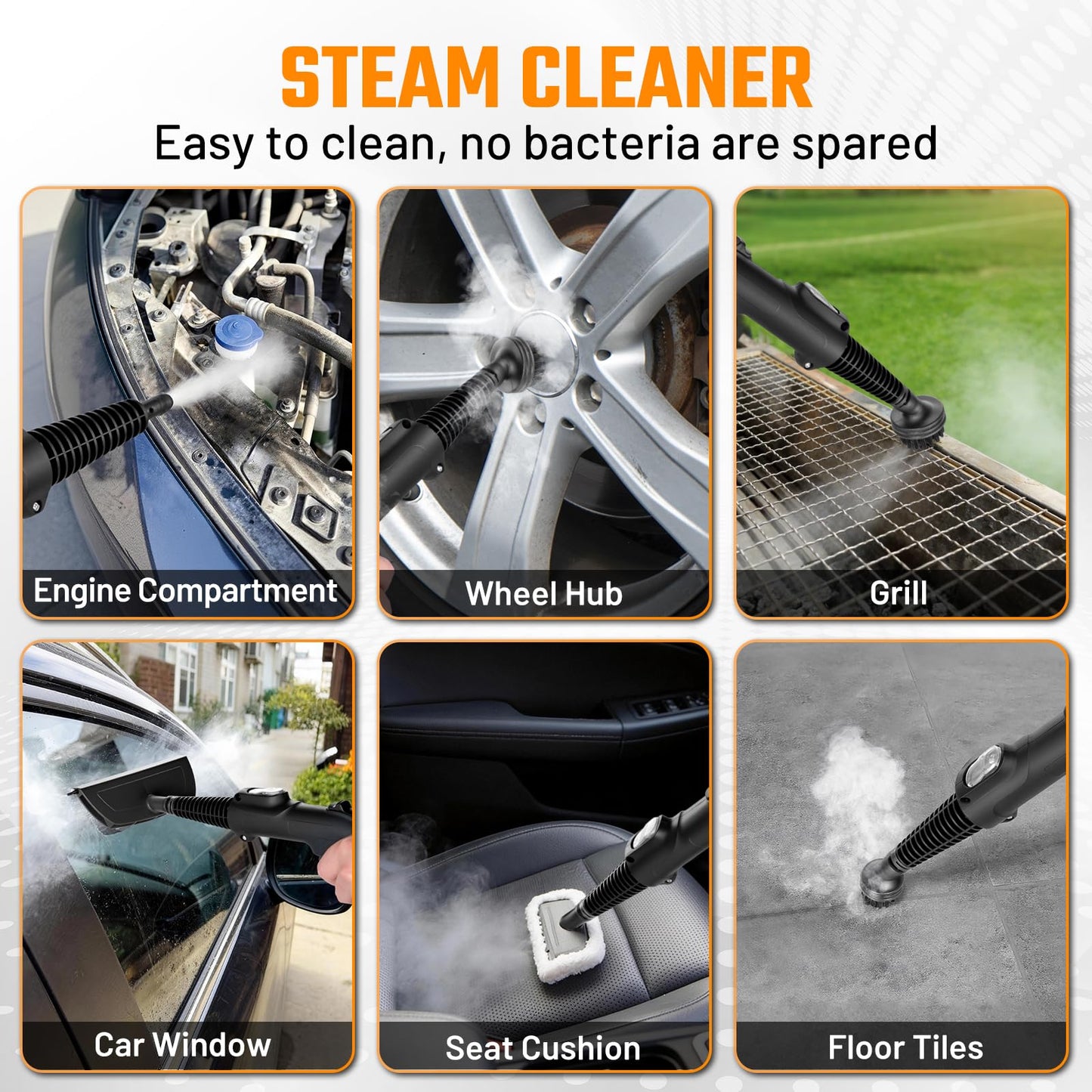 This Hill 2-in-1 Pressure Washer and Steam Cleaner, 3000 PSI 2 GPM Power Washer, 1500W Steam Cleaner with 1L Tank, Portable Cleaning Machine for Car Detailing, Patio, Tile, Grout, Furniture