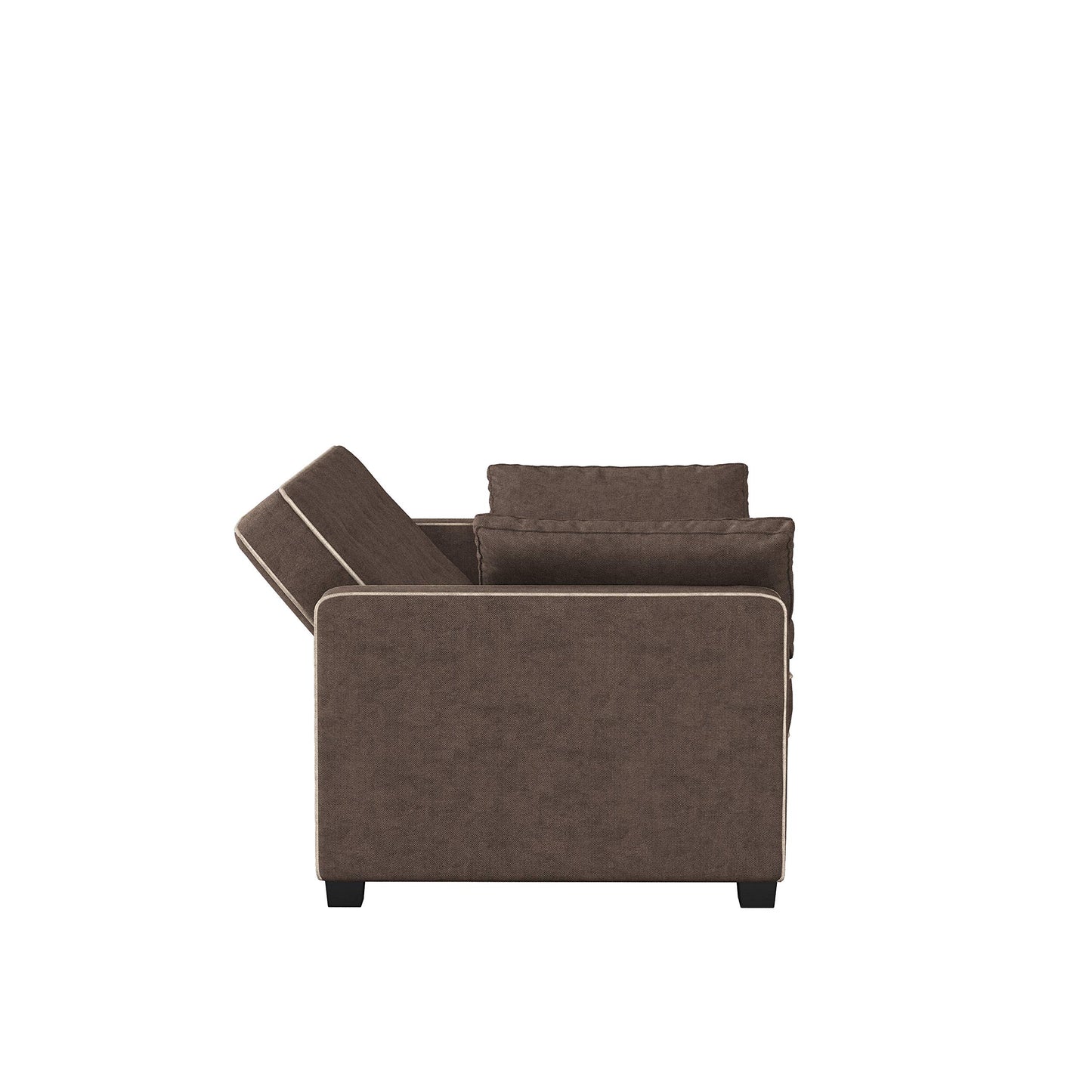 Serta Ainsley Loveseat with Pull Out Sleeper Microfiber Java Full