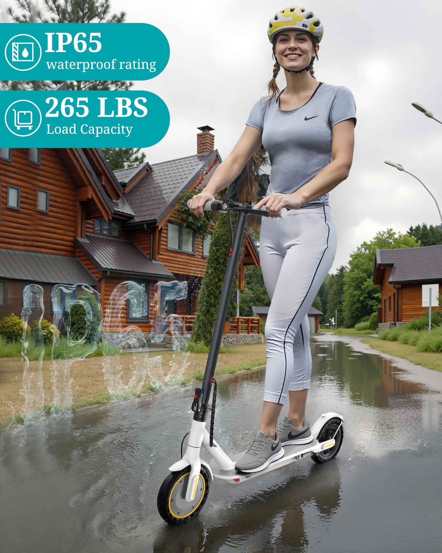 Qlaway 8.5" E Scooter for Adults Frame 19 MPH 350W Motor 281WH Battery, Motorized Up to 22 Miles Range, Foldable Scooter Bearing 265 LBS/APP Control