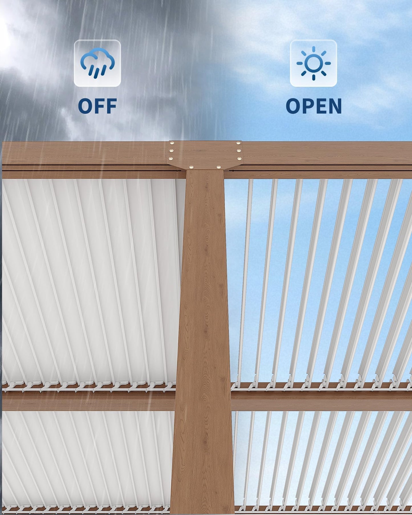 12x20 ft Louvered Pergola, Aluminum Outdoor Pergola with Adjustable Louvered Roof & Integrated Drainage System, Hardtop Gazebo for Patio, Deck, Backyard, Garden