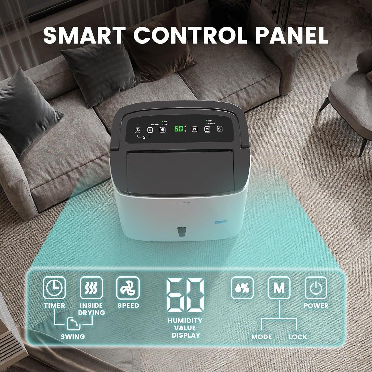 Kesnos 150 Pints 2025 Energy Star Dehumidifier for Home & Basement with Drain Hose, Ideal for Large Spaces up to 7,500 Sq. Ft., Featuring Auto Defrost & Self-Drying Function