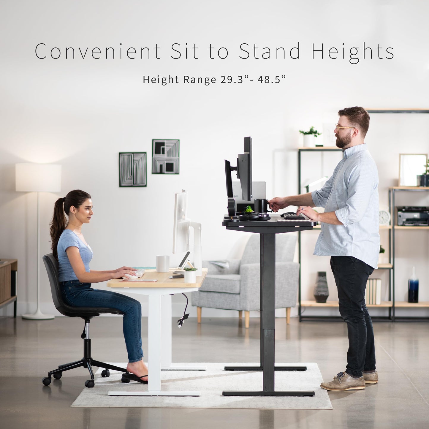 VIVO Electric 60 x 24 in Standing Desk, Memory Height Adjustment, 1B Series, Holds 220 lbs, One-Piece Dark Walnut Top, Black Frame, DESK-KIT-1B6D