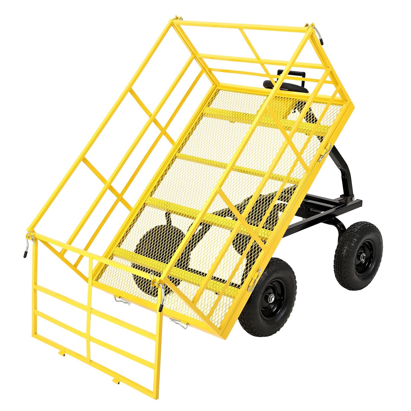 1500 LB Garden Wagon Cart with 13 in All Terrain Tires, 3-in-1 Yard Wagon Cart with Removable Side Panels, Heavy Duty Outdoor Metal Utility Wagon Yard Trailer for Outdoor Lawn, Yard, Backyard