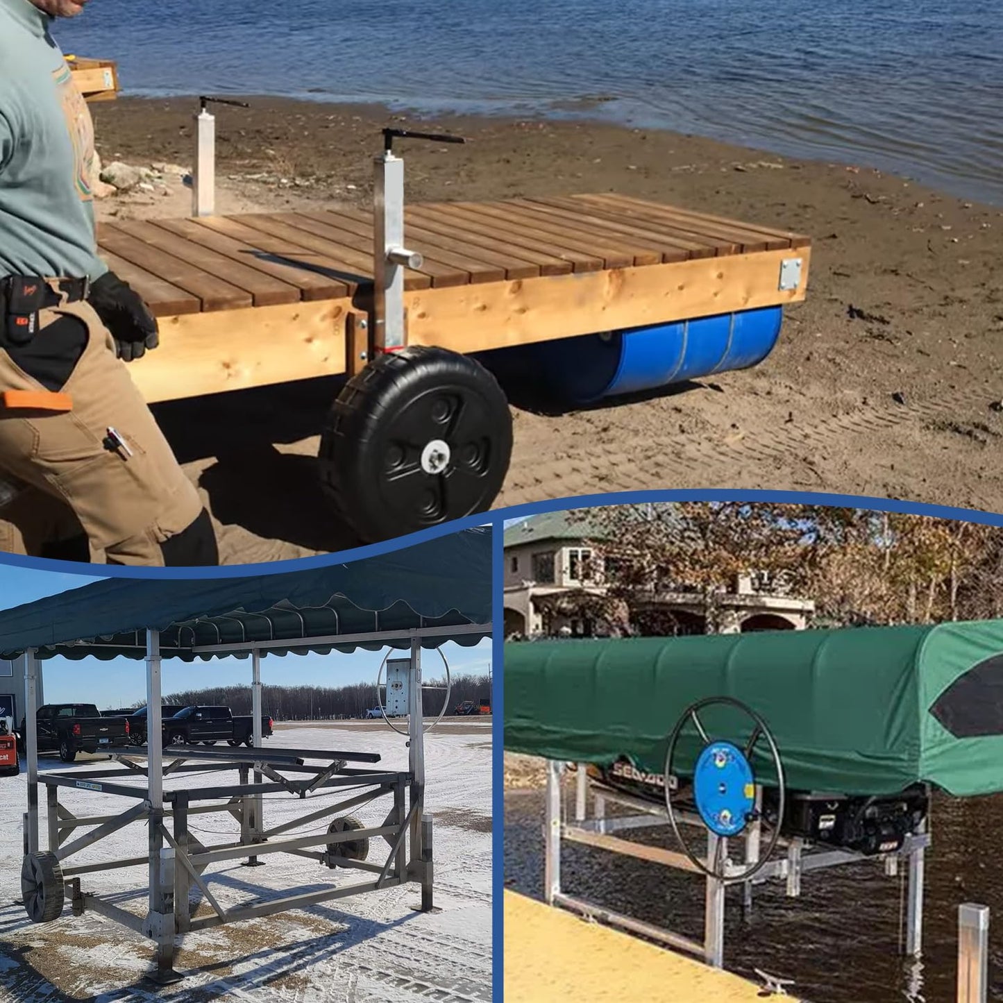 28199 Boat Lift Wheel Kit | Boat Lift Systems for for Marine, Corrosion-Resistant, Weatherproof Design (Pair, Silver)