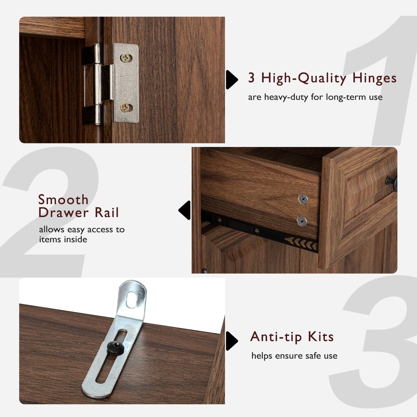 Ball & Cast 71" Farmhouse Kitchen Pantry Cabinet with 3 Pull-Out Organizers, Tall Storage Cabinet with 4 Doors, 2 Drawers, 6 Door Shelves & Adjustable Shelves, Freestanding Cupboard, Rustic Brown