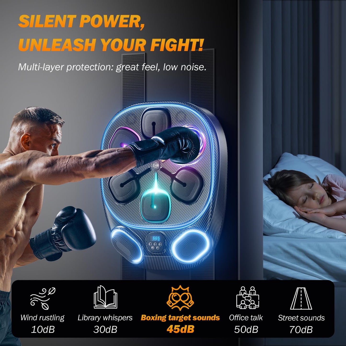 FIAMEARMOR Music Boxing Machine with Gloves, Adjustable Punching Bag Dummy for Adults Home Gym - 2026 Heavy Duty Fitness Equipment