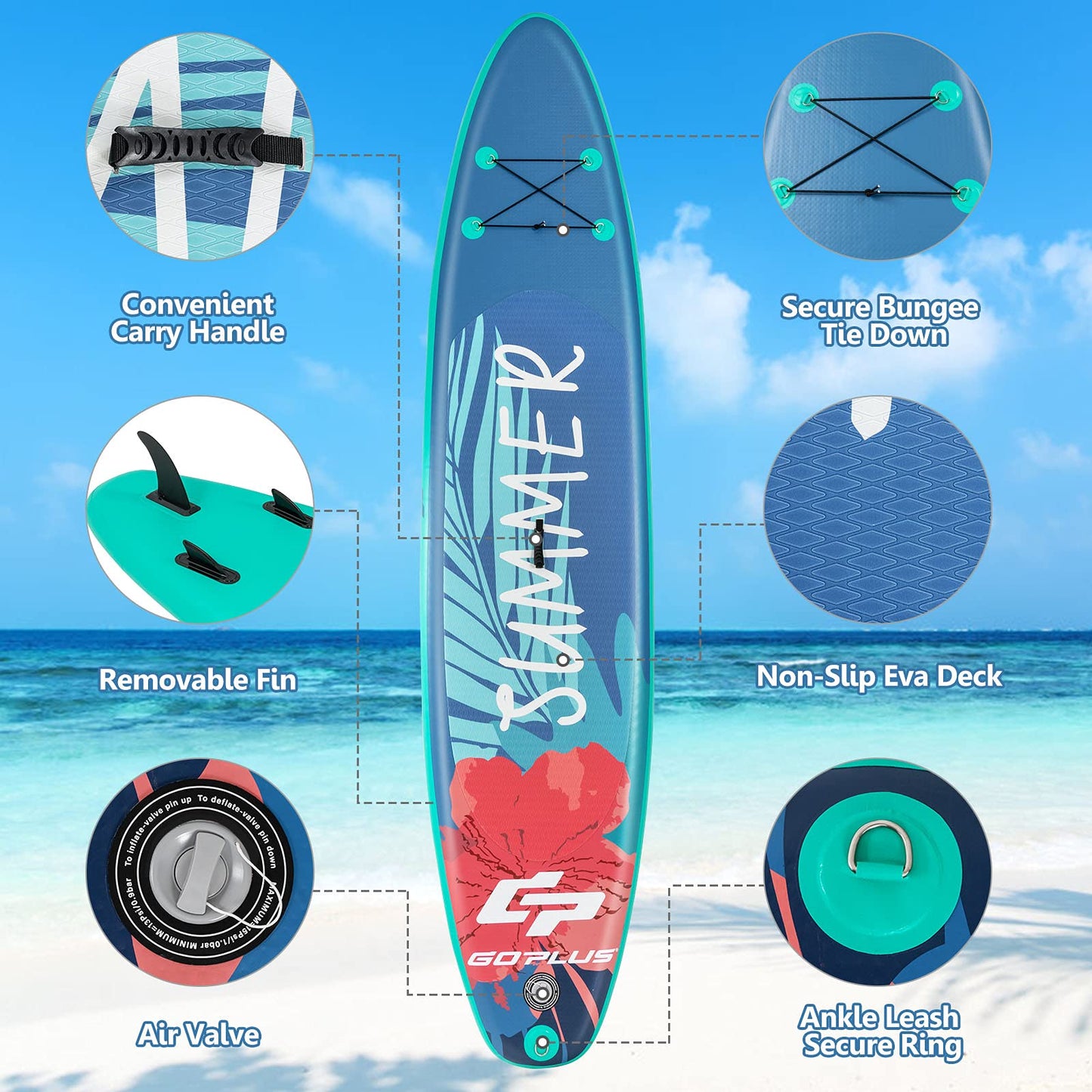 Stand Up Paddle Board- 10'/10.5'/11'×30"×6" SPORFIT Inflatable Paddleboard with Premium SUP Accessories & Backpack, Non-Slip Deck, Waterproof Bag, Leash, Paddle and Hand Pump for Youth & Adult