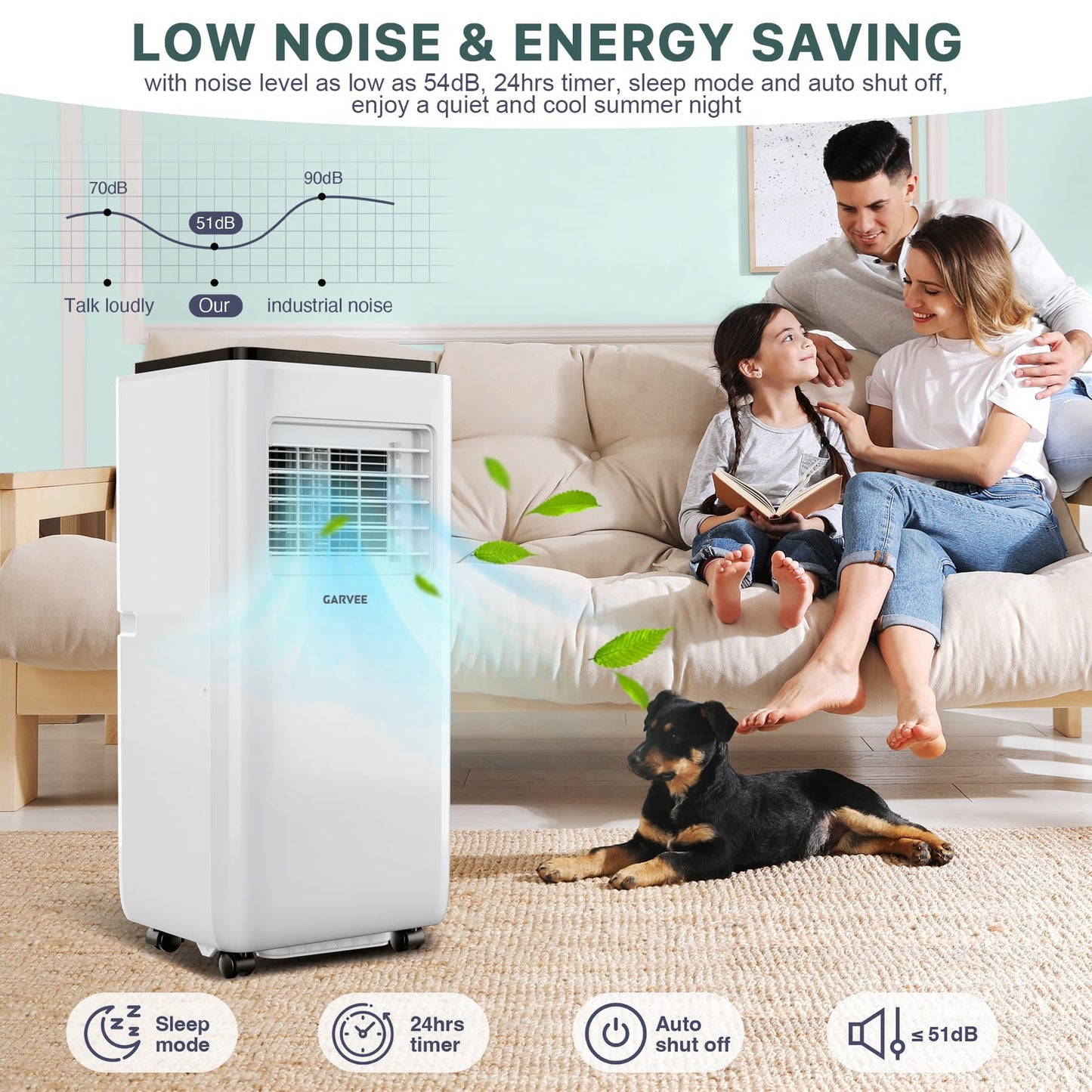 GarveeHome 10000 BTU Portable Air Conditioners, 4 in 1 Portable AC Unit with Cool Dry Fan Sleep Modes, Cools Up to 450 sq.ft, Quiet, Remote, LED Display, 24H Timer, Window Install Kit for Bedroom