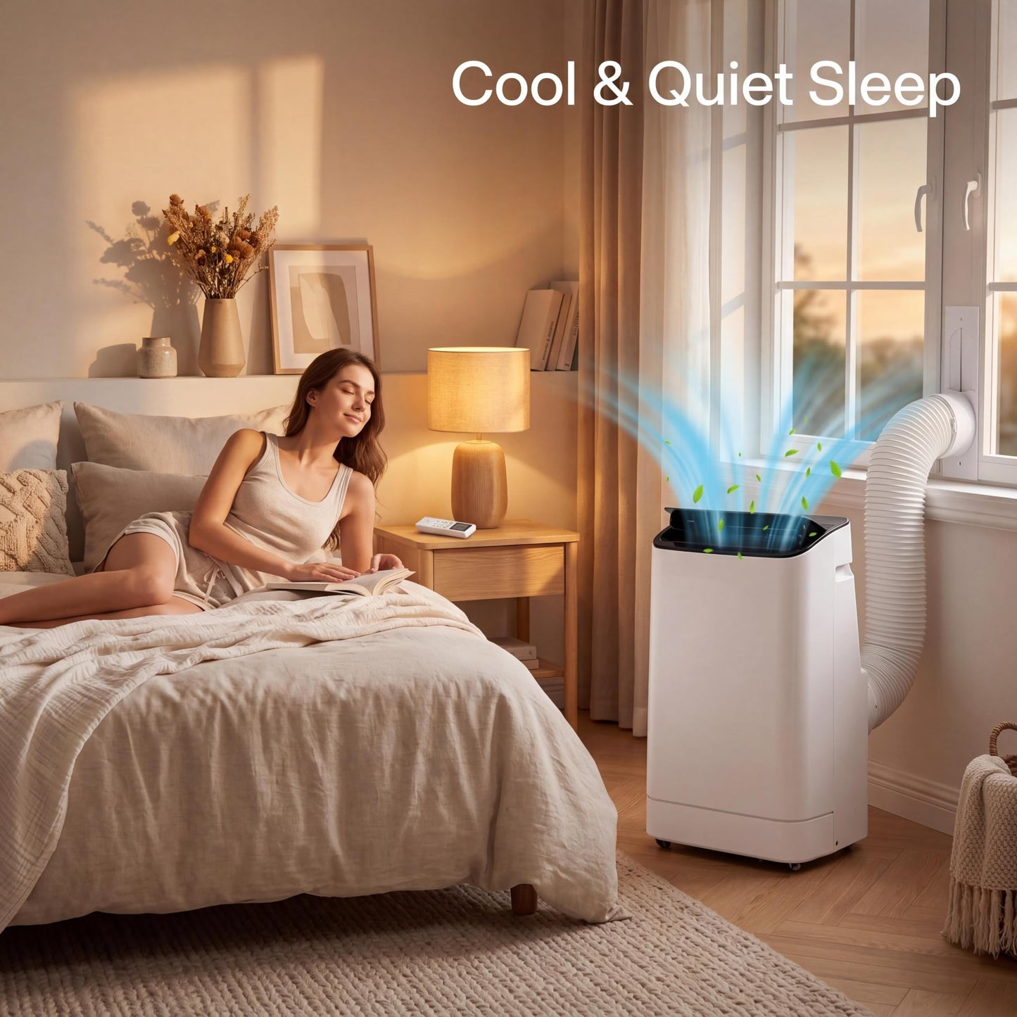 14,000 BTU Portable Air Conditioners, Cools Large Room Up to 750 Sq.Ft, 3-in-1 AC Unit with Dehumidifier & Fan, Remote Control, Quiet Sleep Mode, Window Kit Included, White