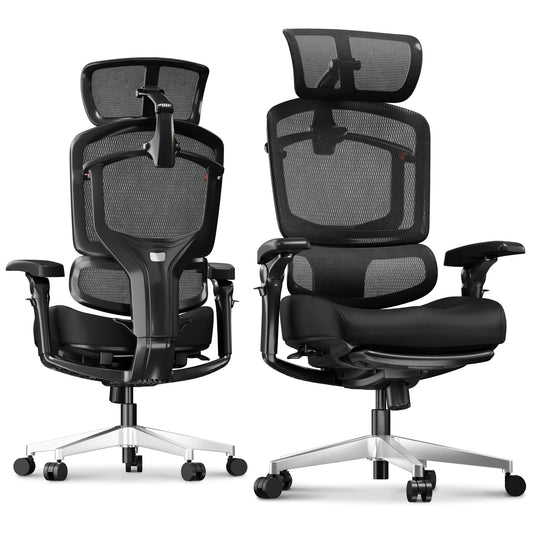FLEXISPOT ErgoX-PRO Ergonomic Office Chair with Footrest Black – Cloudtech Cushion, 5D Lumbar, 7D Armrests, 4D Headrest, 551LBS Capacity – Office, Gaming, Home