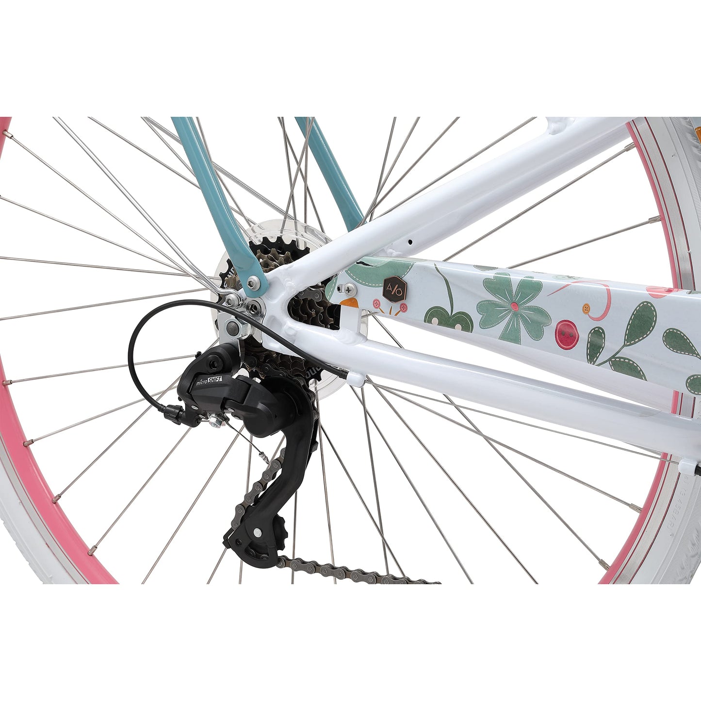 sixthreezero A/O Reach Your Destination Women's Limited 7-Speed Hybrid Commuter Bicycle, Stitched Floral