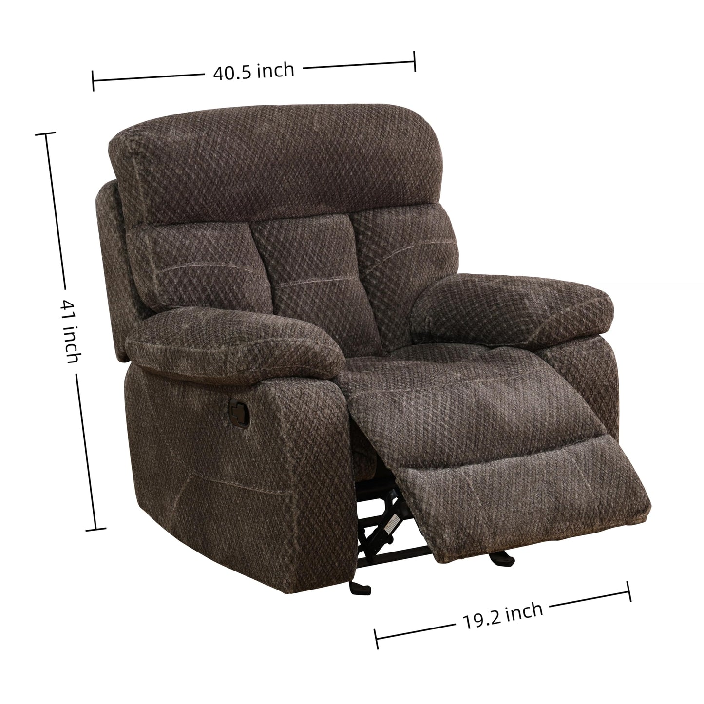Trygoal Manual Recliner Chair, Nursery Chair, Cashmere Recliner Chair for Adults, Lazy Boy, Gaming Recliner with Overstuffed Arms, Suitable for Home Theater, Living Room, Bedroom, Brown