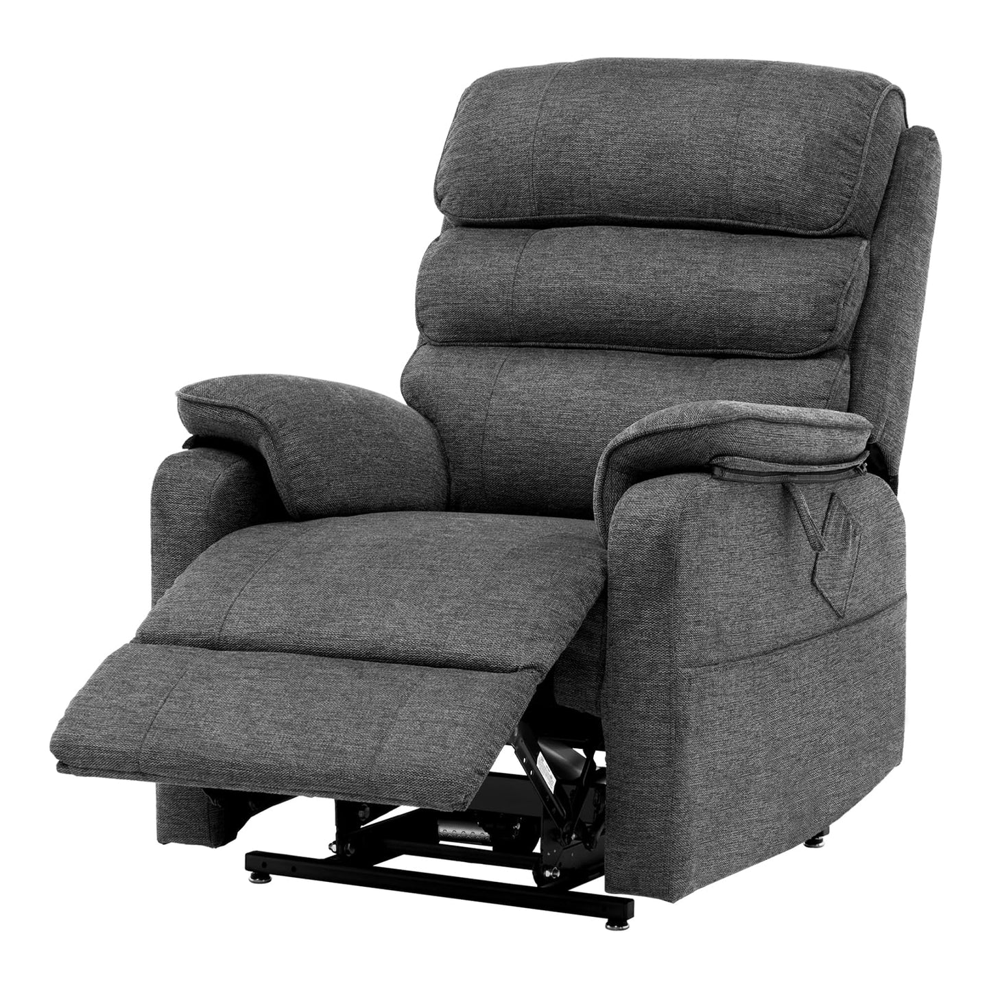 VEVOR Power Lift Recliner Chair, Dual Motor Lift Chair with Heat and Massage for Elderly, Infinite Position Adjustment Electric Recliner with 2 Anti-Fall Ropes (Medium, Dark Gray)