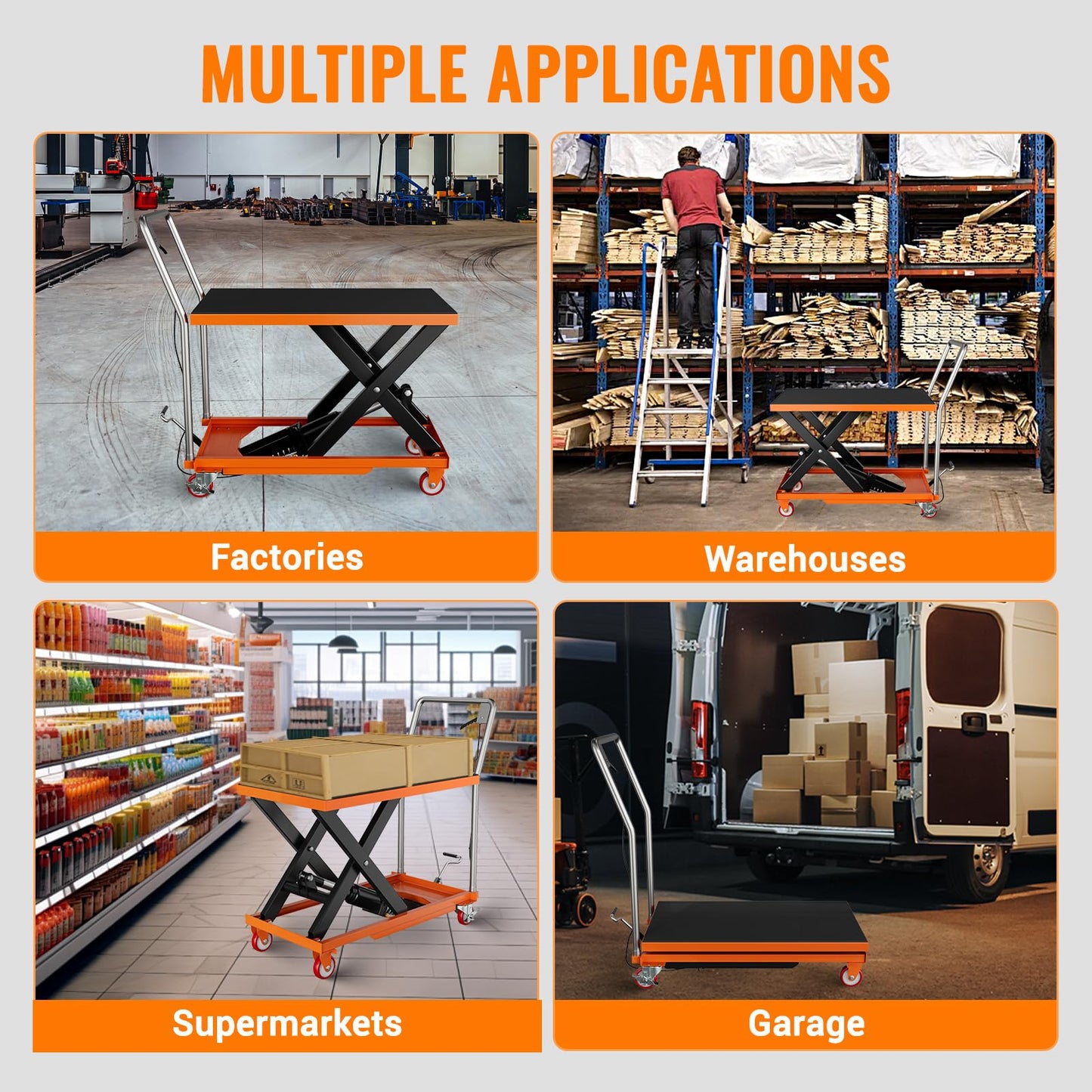 Hydraulic Lift Table Cart, 1100 LBS Capacity 32 in Lifting Height, Manual Single Scissor Lift Table with Locking Wheels and Non-Slip Pad, Hydraulic Scissor Cart for Material Handling