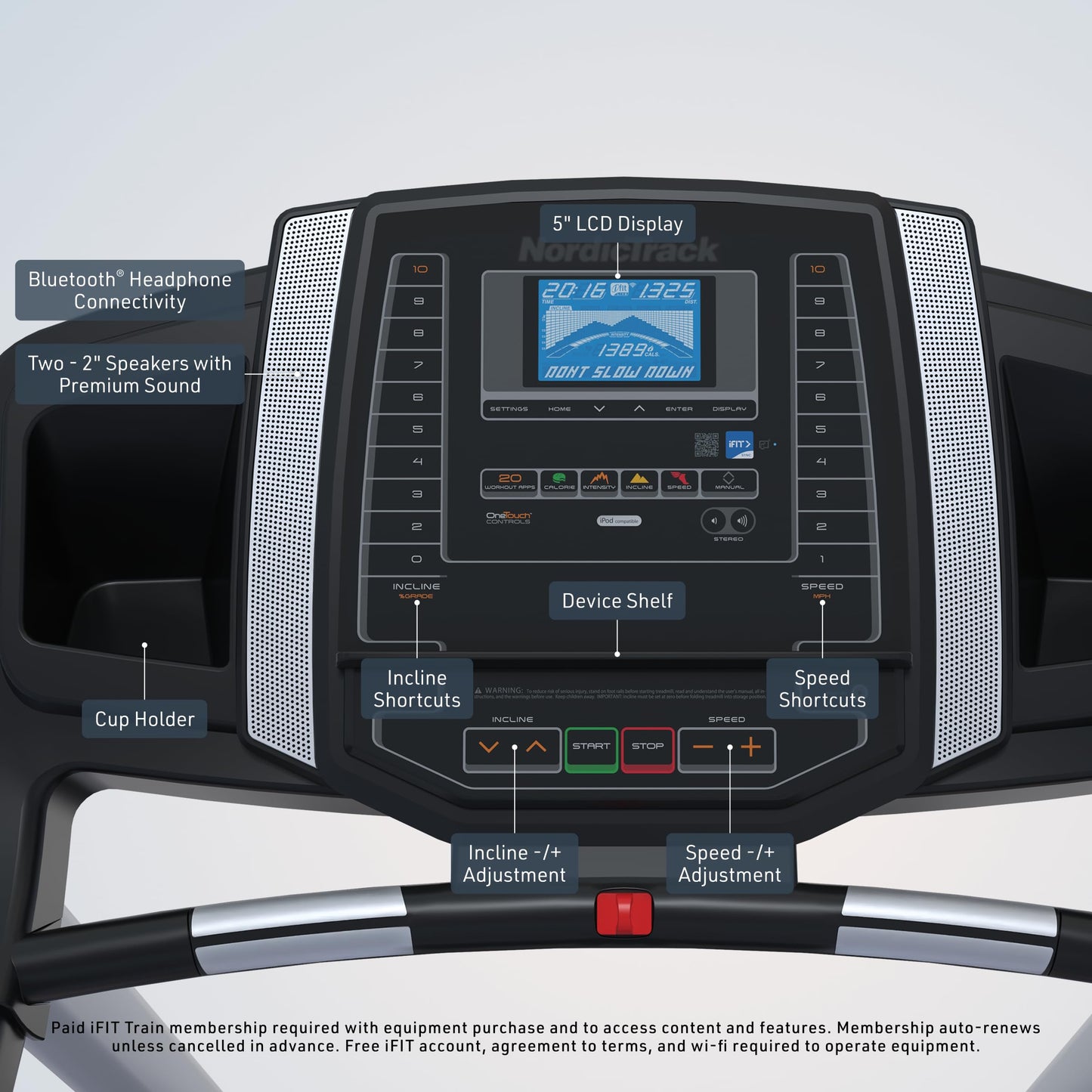 NordicTrack T 6.5 S; Treadmill for Running and Walking with 5” Display and SpaceSaver Design