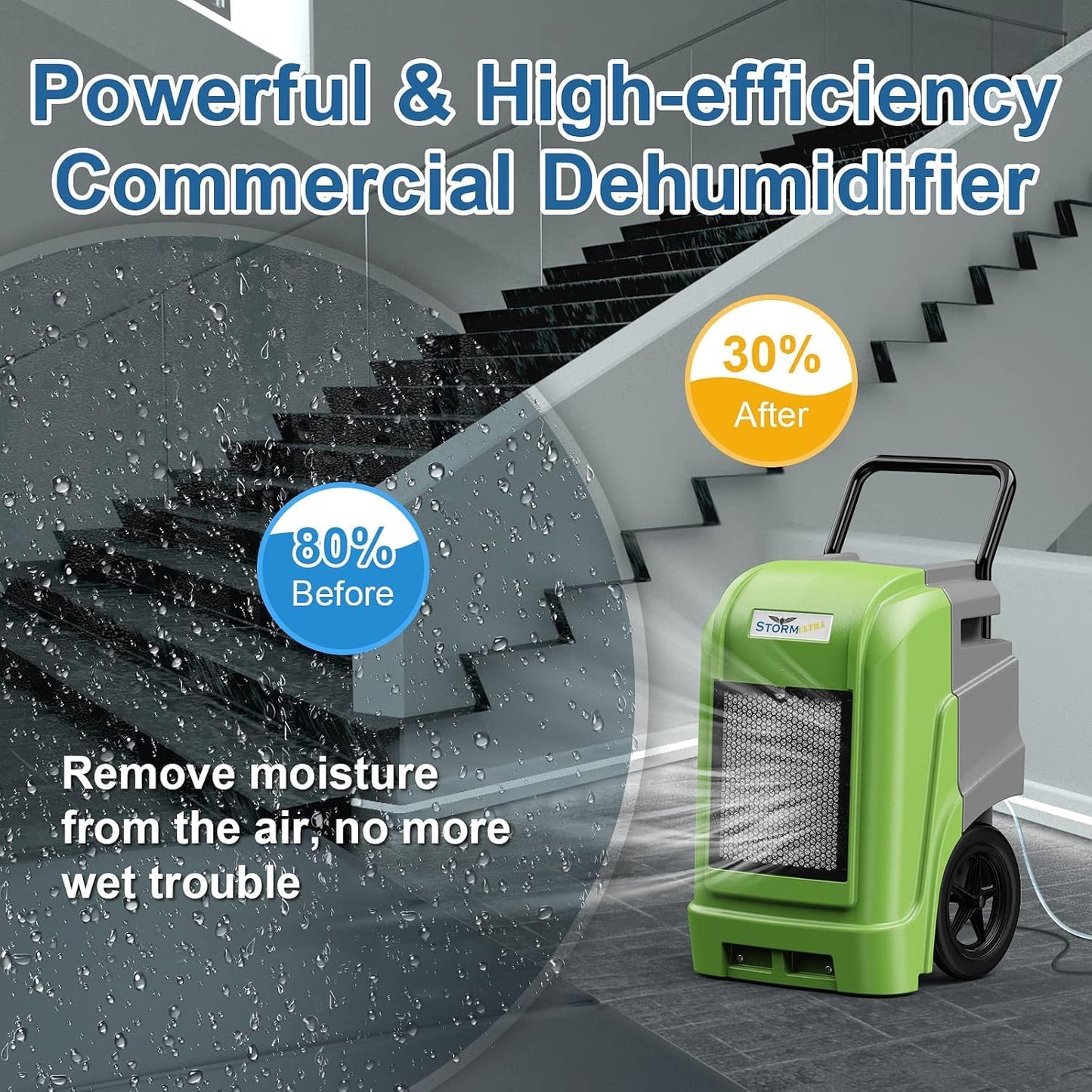 ALORAIR 190 Pints LGR Commercial Dehumidifier (Green)
