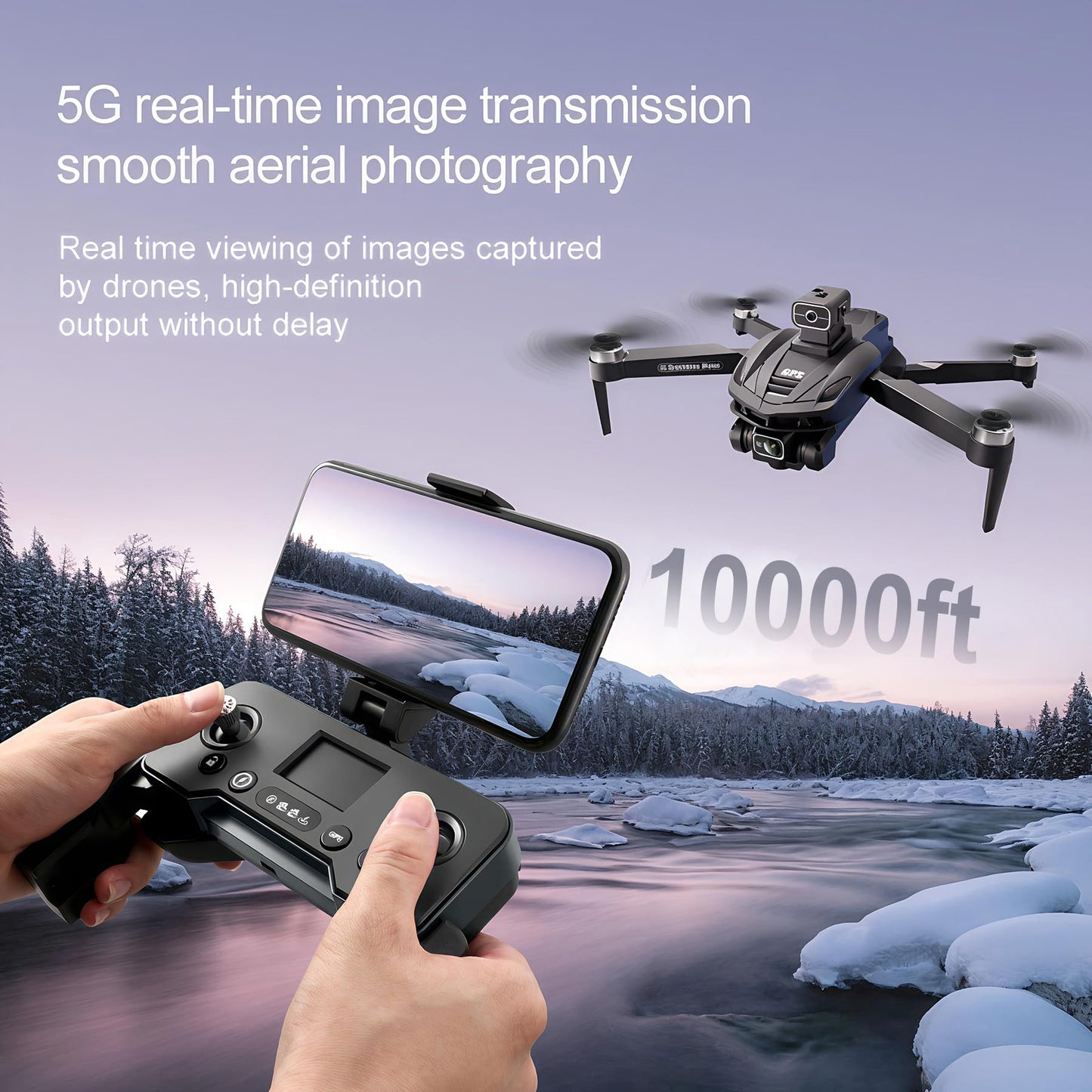RAIGNV V168 4K UHD Drone with GPS Return, 90° Adjustable Camera, 5G HD Transmission, 30 Min Flight, 3000M Range, Obstacle Avoidance, Brushless Motor, Follow Me & Waypoint Fly