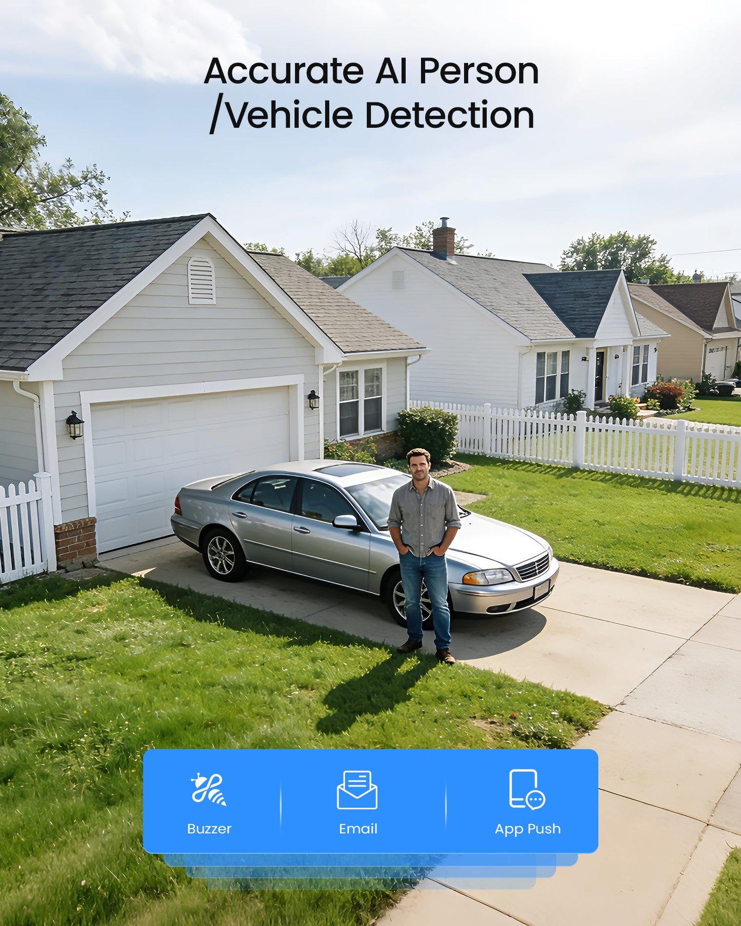 ZOSI 3K Lite Home Security Camera System with AI Human Vehicle Detection, H.265+ 8CH CCTV DVR and 8 x 1080p Wired Outdoor Indoor Bullet Dome Cameras, Remote Access, Alert Push (1TB Hard Drive)