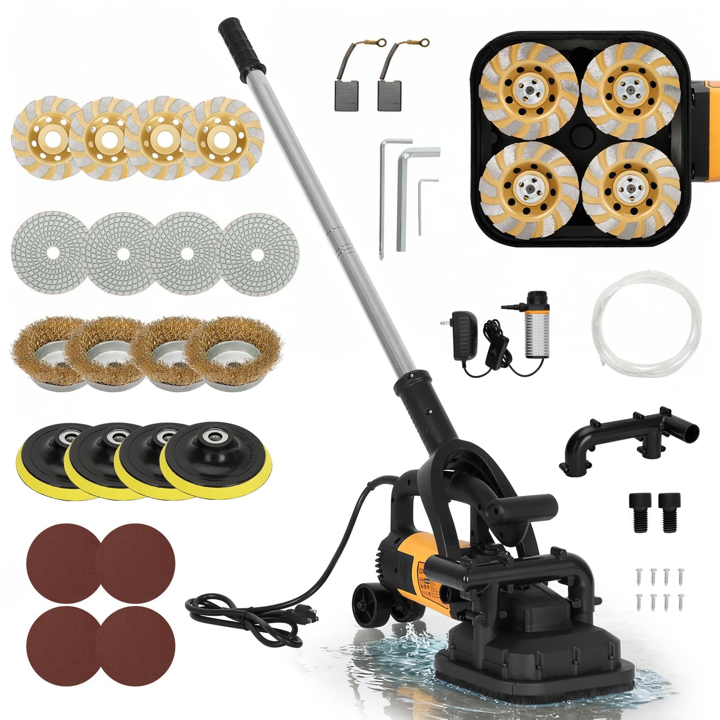 4-Head Concrete Grinding Machine, 3800W Copper Motor for Concrete Grinding
