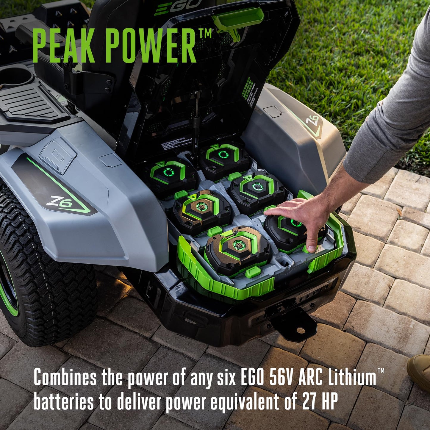 EGO POWER+ Z6 Zero Turn Riding Lawn Mower, 52" Deck, Includes (6) 56V 10.0Ah Batteries and 880W Charger - ZT5216L