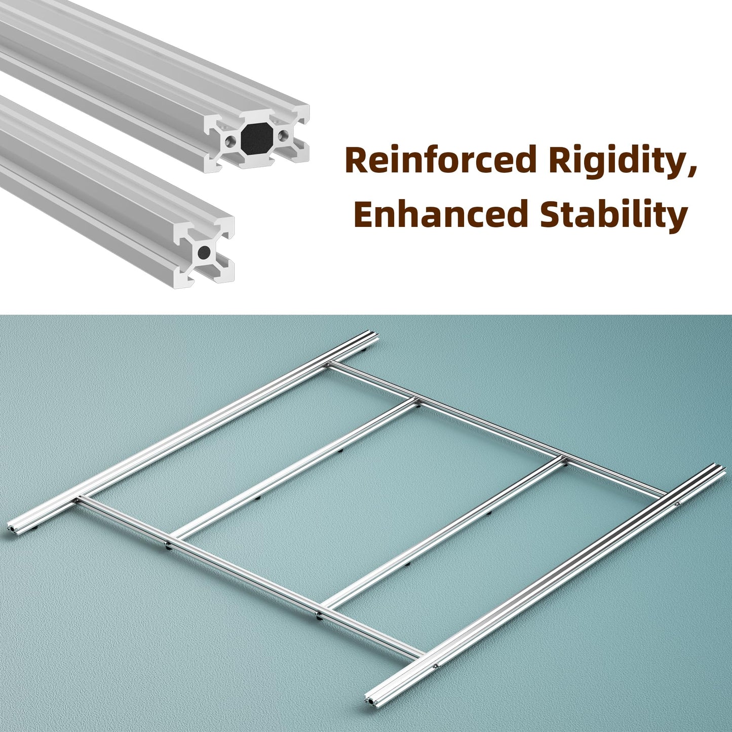 FoxAlien T-slot Hybrid Spoilboard Work Table and Aluminum Profile Base Frame Upgrade Kit for XE-Ultra 8080 CNC Router Machine