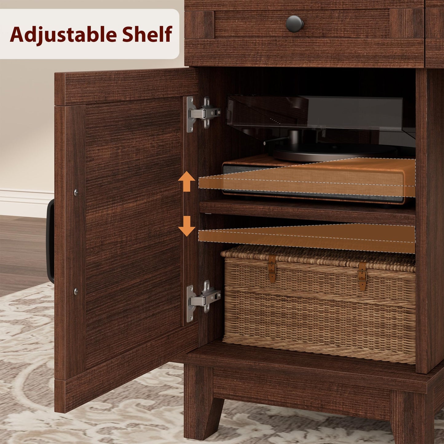 GAOMON 60in Wooden Executive Desk with 5 Drawers, Office Desk Computer Table with Charging Station, Farmhouse Home Office Desk with File Cabinet Storage, for Study and Home Office, Walunt Brown