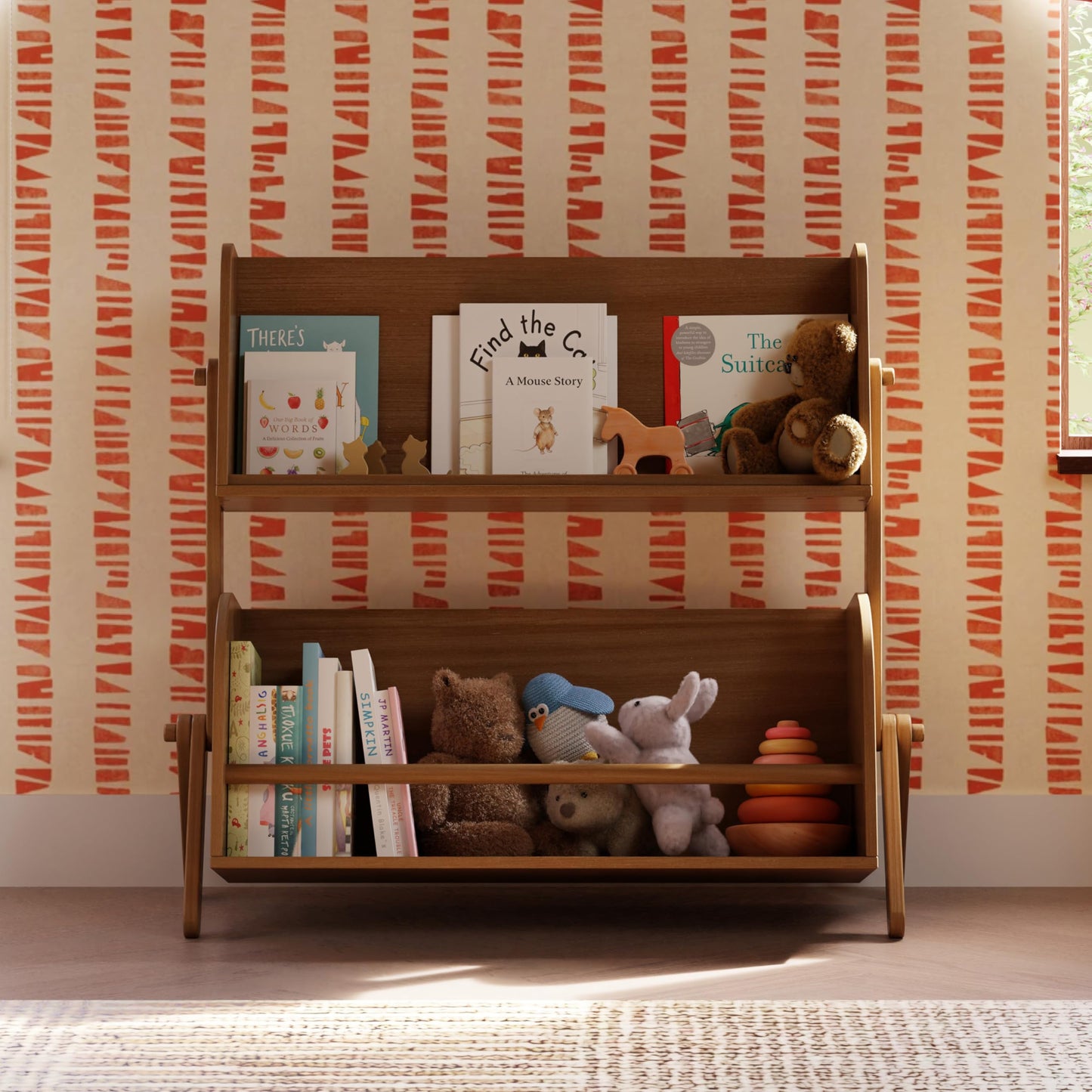 Babyletto Kids Tally Storage and Bookshelf in Natural Walnut, Greenguard Gold Certified
