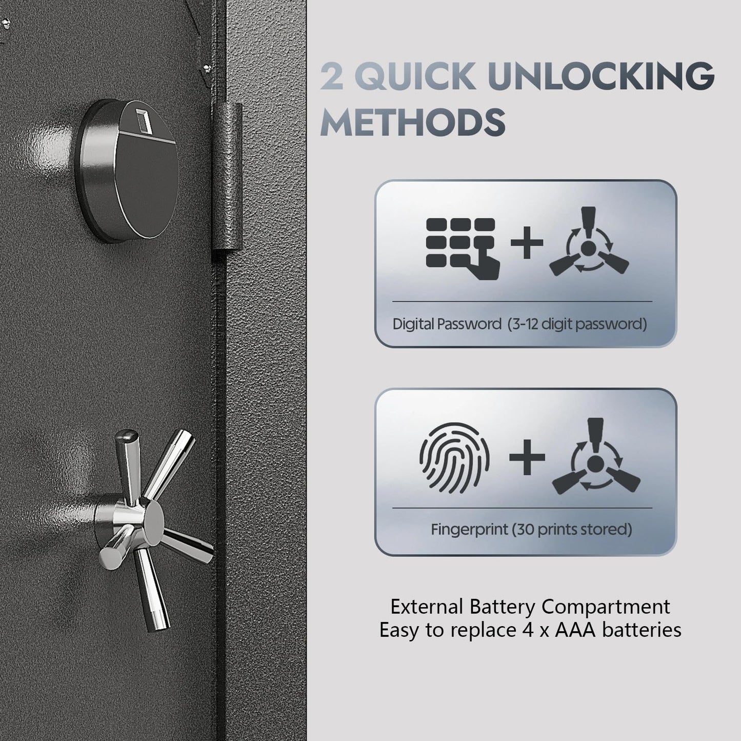KAER Fireproof 20 Gun Safe 1400°F / 45 Minutes Biometric Gun Safe for Rifles and Pistols Rifle Safe Gun Cabinet Quick Access Gun Safes with Adjustable Shelf and Gun Rack (Gray)