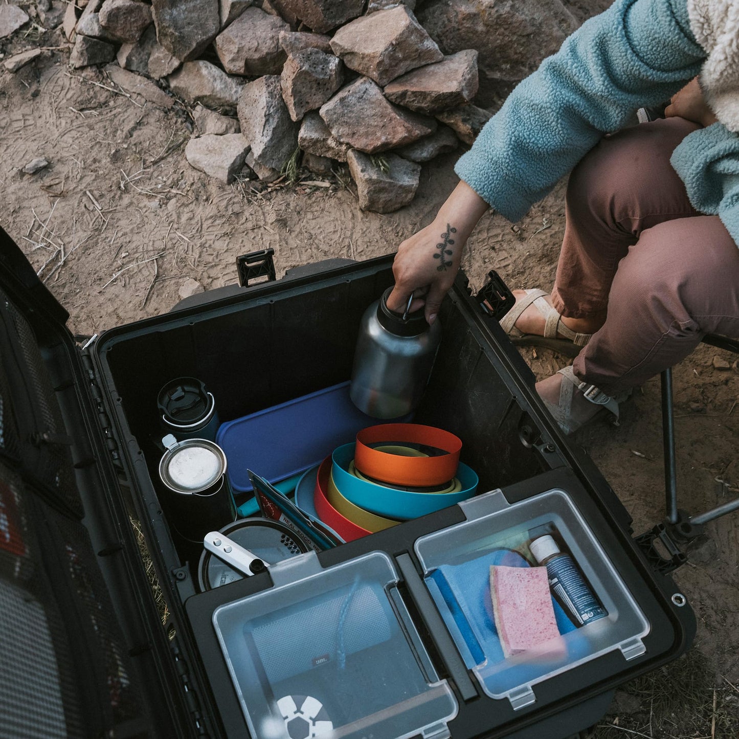 NANUK Trail 80 – 79L (20.9-Gallon) Waterproof Storage Box – Wheeled & Modular Cargo Case for Camping, Fishing, Hunting & Outdoor Storage – Dustproof and Impact Resistant (25.4” x 20” x 14.5”) – Orange