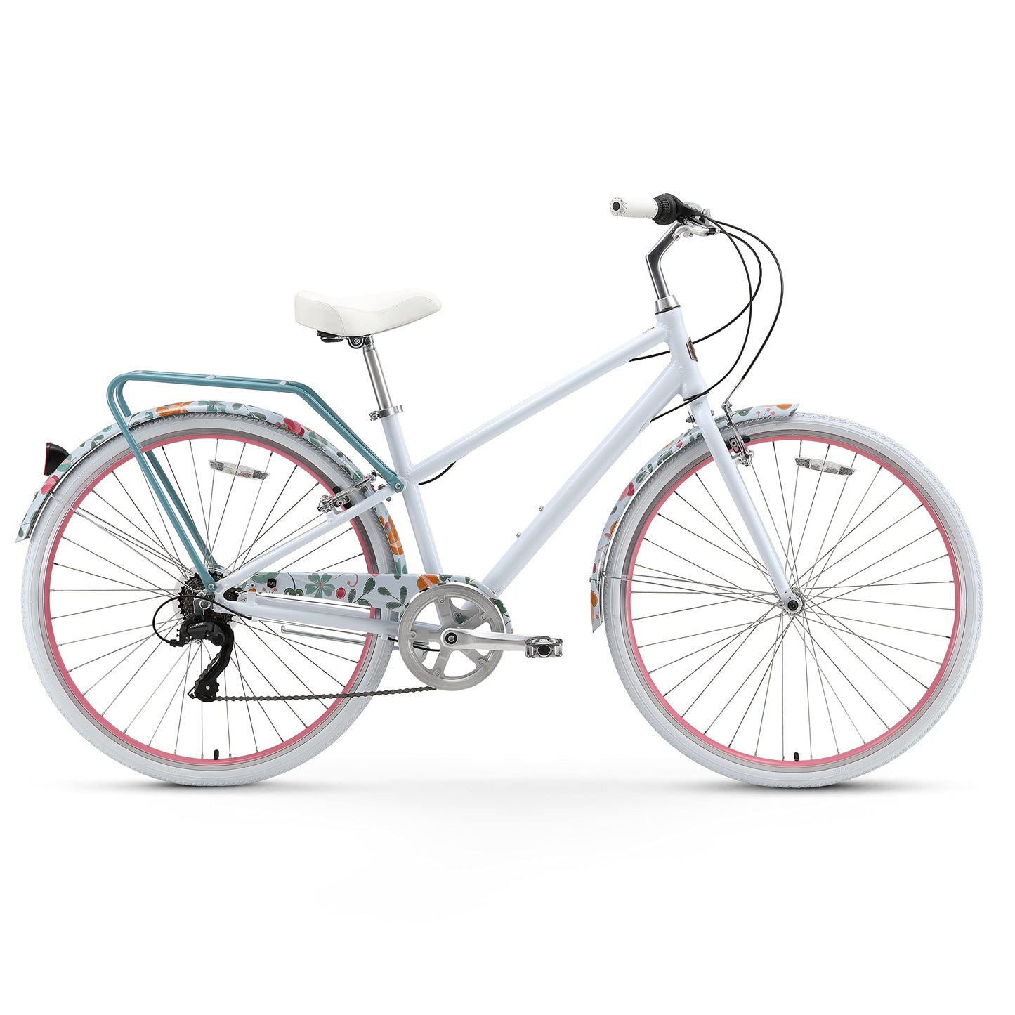 sixthreezero A/O Reach Your Destination Women's Limited 7-Speed Hybrid Commuter Bicycle, Stitched Floral