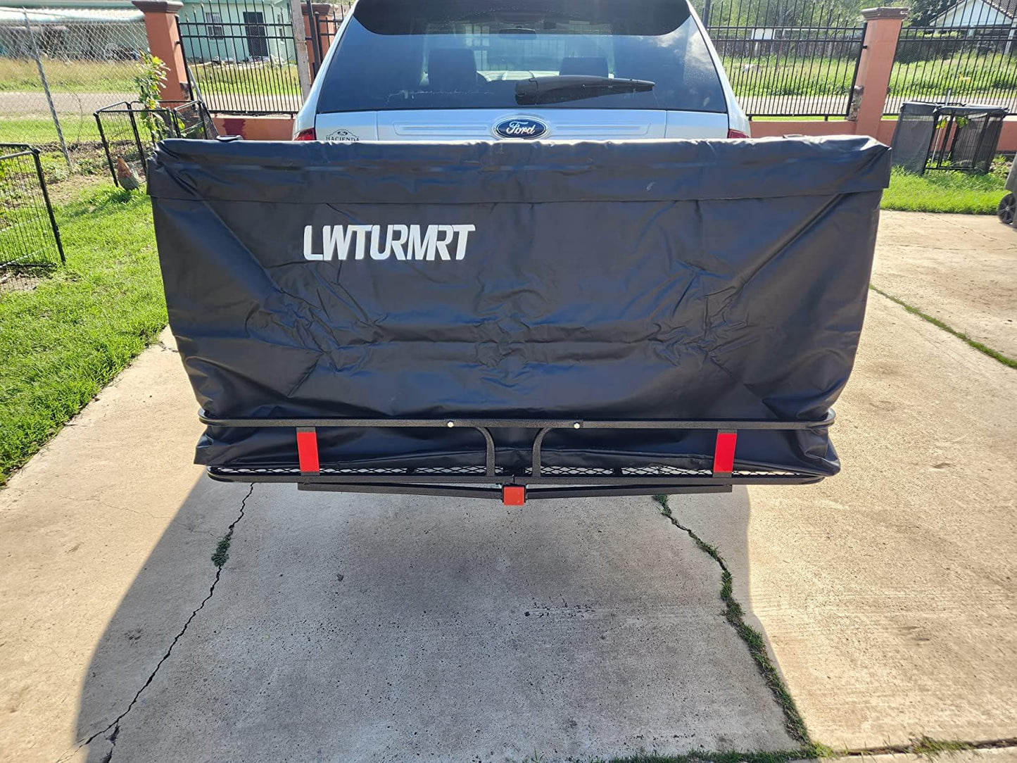 LWTURMRT 60"X21"X6" Hitch Cargo Carrier and Receiver Hitch Cargo Rack with Waterproof Cargo Bag(58"X20"X24"),Carrier Cargo Used Rust Resistant Baking Paint and Alloy Steel Material