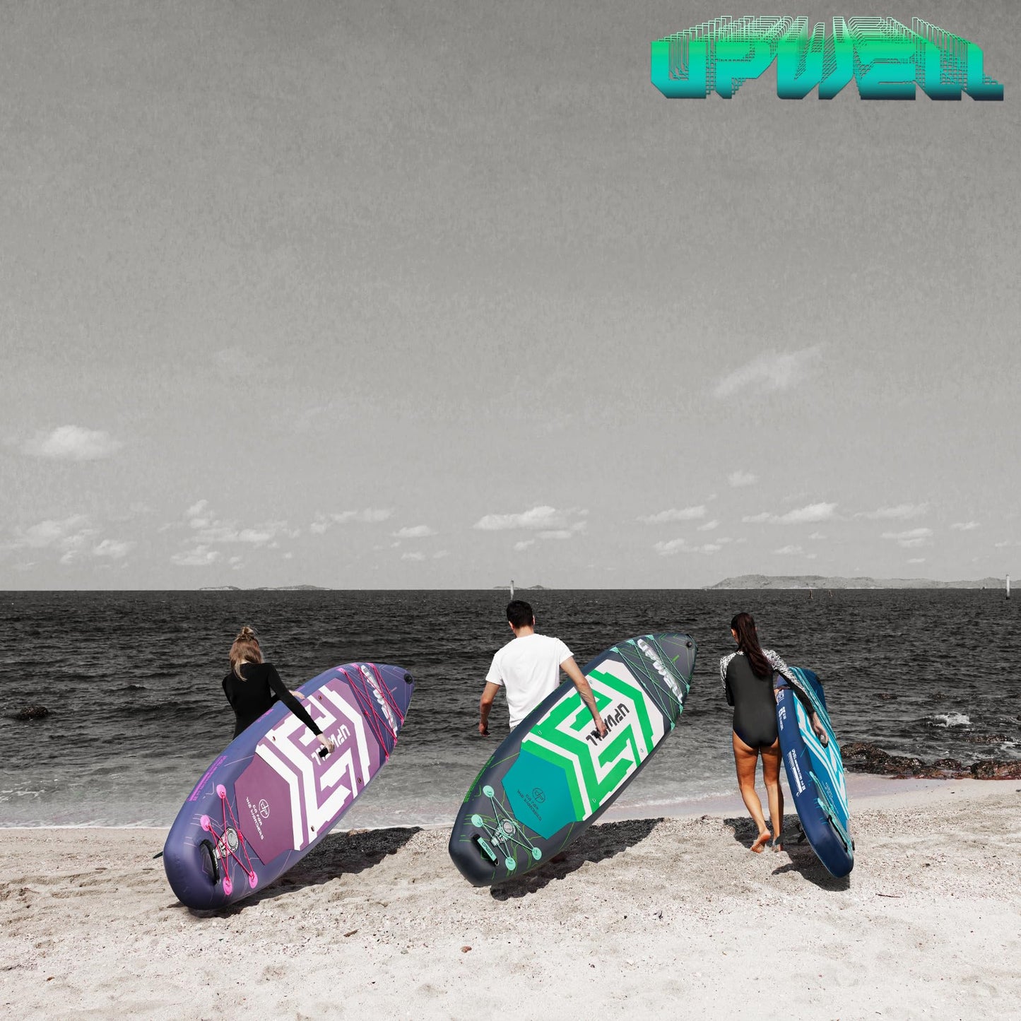 UPWELL 11'6"×35" Extra Wide Inflatable Paddle Board, Stand Up Paddle Board, Sup Paddle Boards for Adults, Chipmech Green