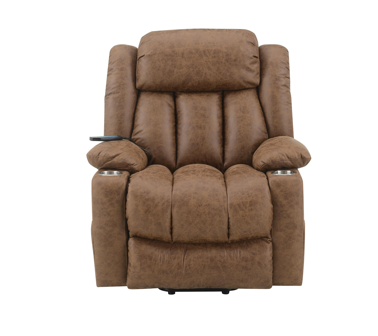 Acme Omarion Faux Leather Power Recliner with Lift/Heating and Massage in Brown