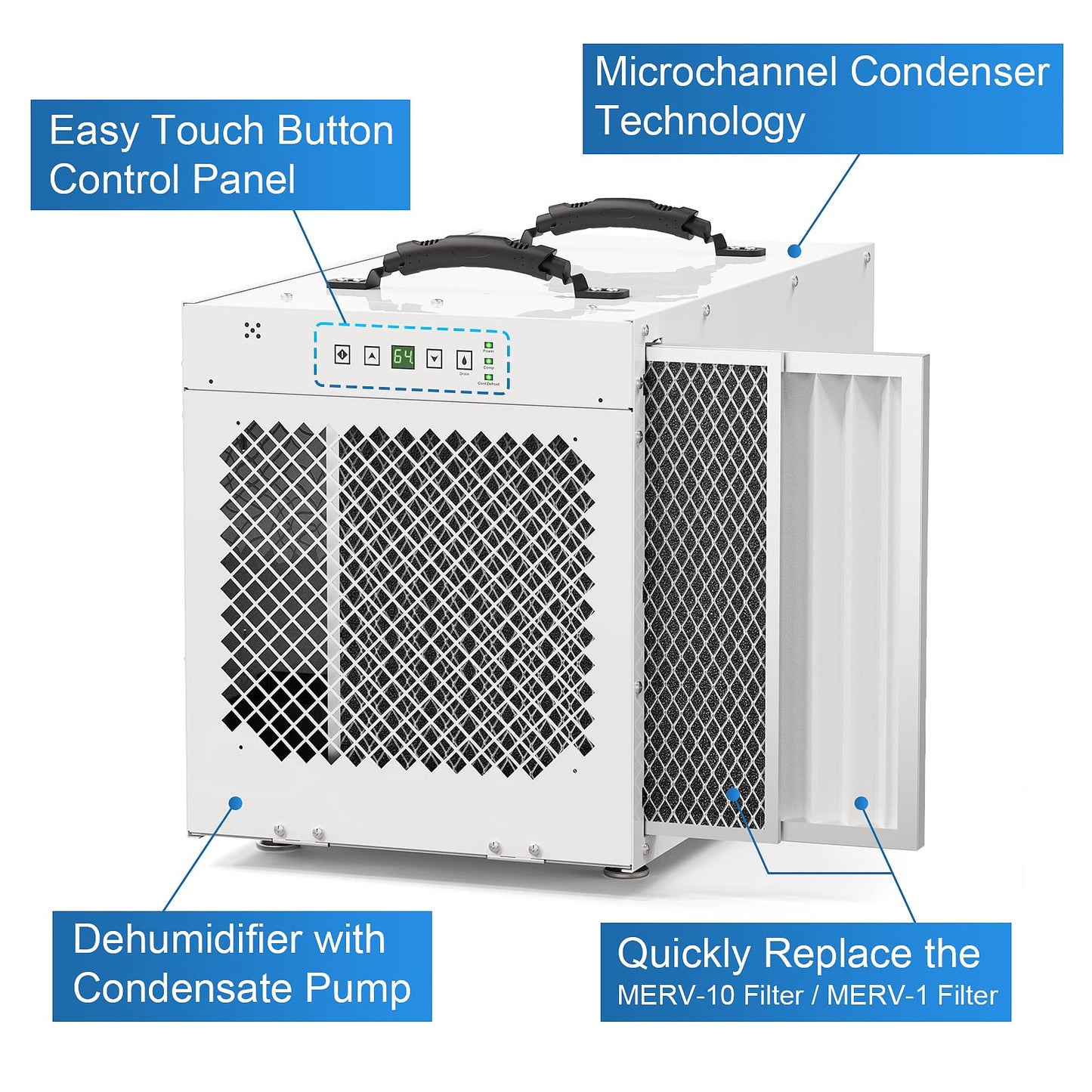 ALORAIR Sentinel HDi120 Commercial Dehumidifier with Pump, 235 Pints Whole Homes Dehumidifier for Crawl Spaces, Basements, up to 3,300 sq. ft. cETL