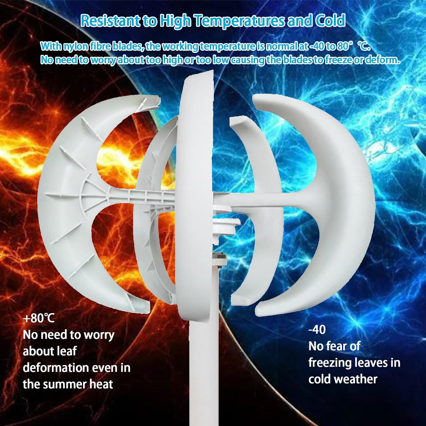 CLPYING Wind Turbine Generator Kit 16000W DC 12V 24V 48V Wind Turbine Vertical, Electricity Producer Equipment, Horizontal Wind Power Generator Kit Power Supplementation(White,48V)