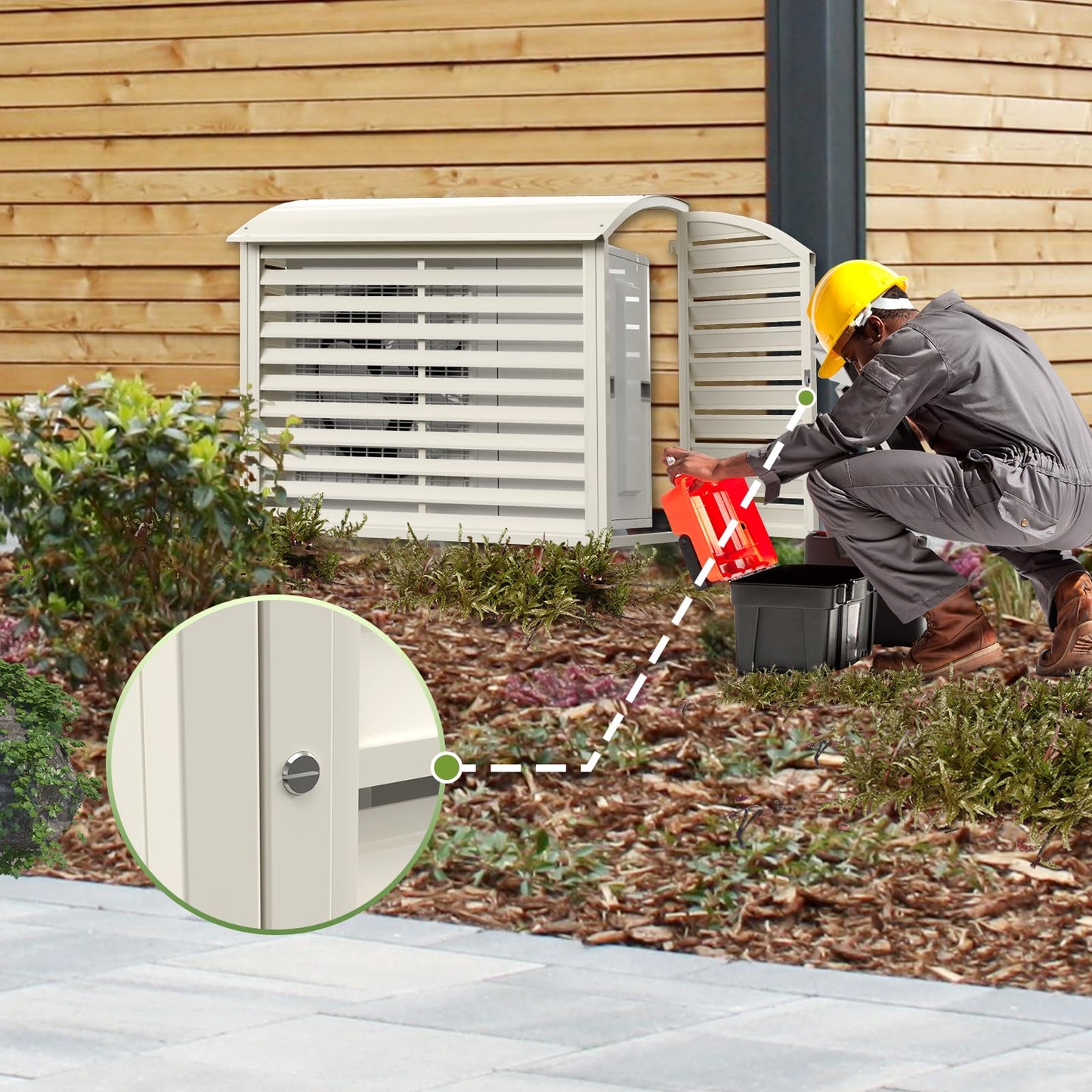 SLVUAFRN Mini Split Air Conditioner Cover, AC Cover for Outside Units, Outdoor Rain Snow Protection Sheet Noise Reduction, Fence to Hide Air Conditioner for Heat Pump Condenser Compressor