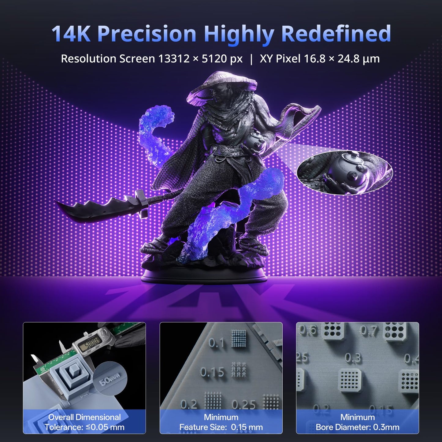ANYCUBIC Photon P1 14K Resin 3D Printer, Stability Industrial Ball Screw, Engineering Resin Compatibility, 10.1'' Mono LCD&Auto-Leveling 3.0, Printing Size 8.79x4.96x9.05in