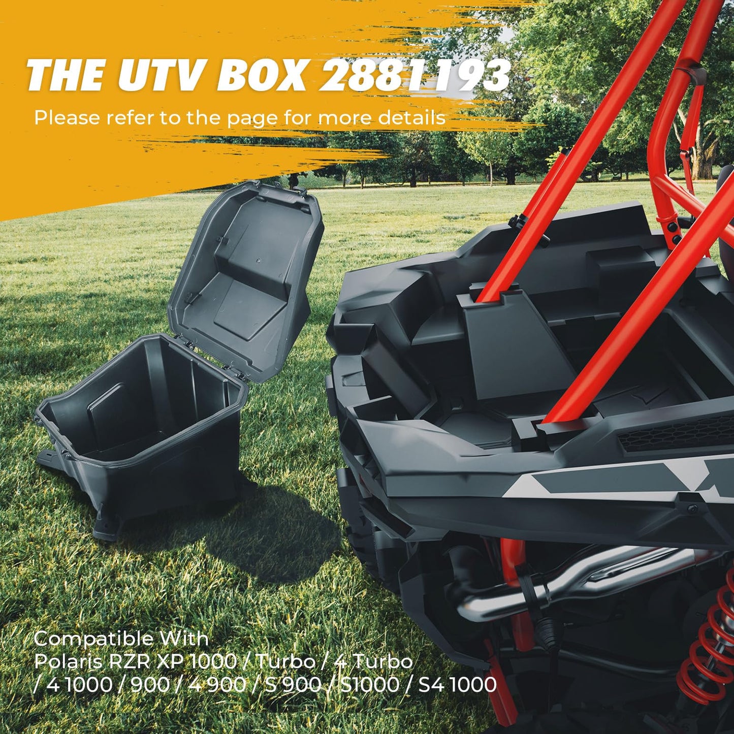 KEMIMOTO UTV Rear Cargo Box Compatible with Polaris RZR Replace # 2881193