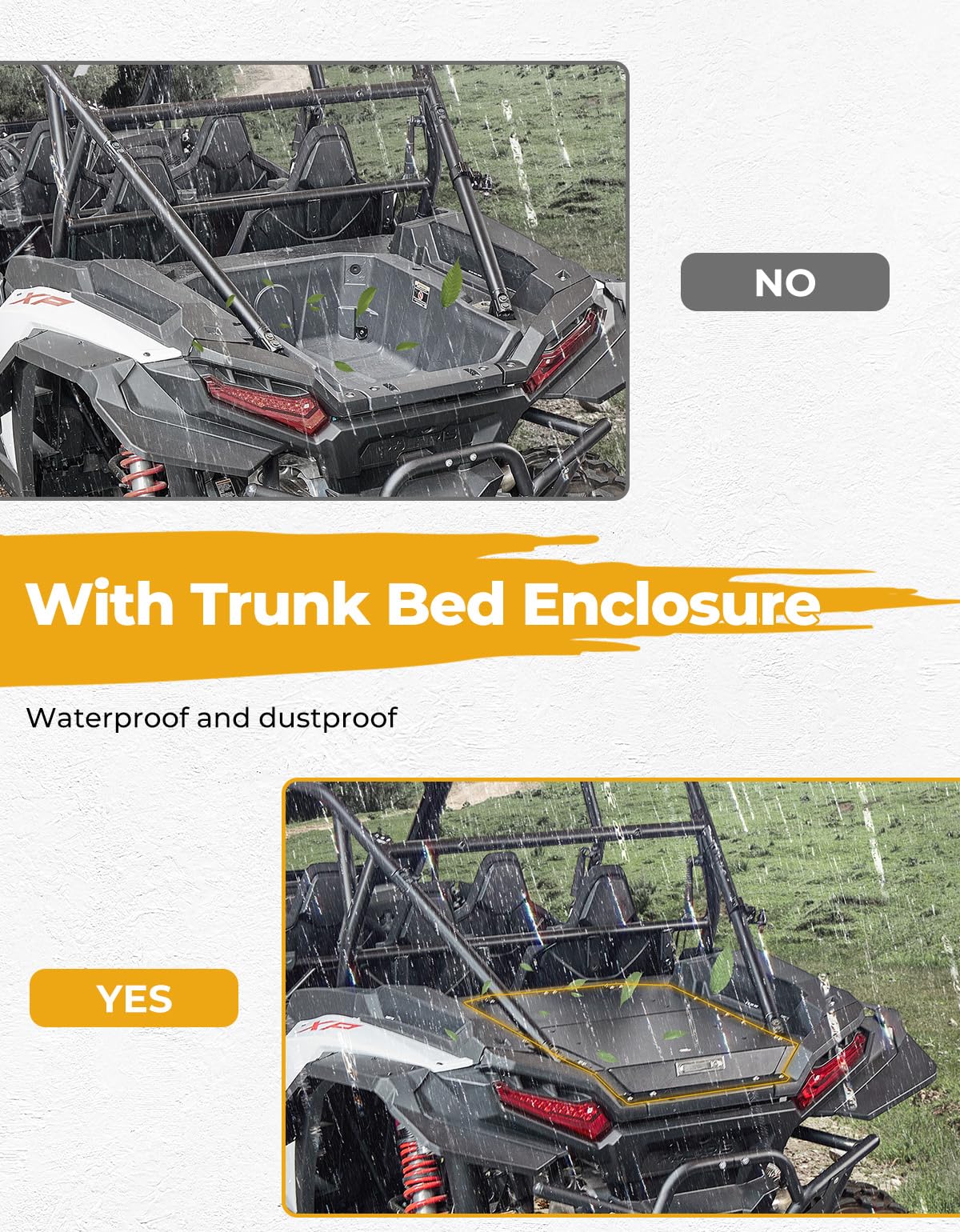 KEMIMOTO Aluminum Tonneau Cover Compatible with Polaris RZR XP 1000/4 2024-2026, Heavy-Duty Tonneau Cover Lockable Rear Bed Cargo Box Enclosure with Gas Strut Support Accessories