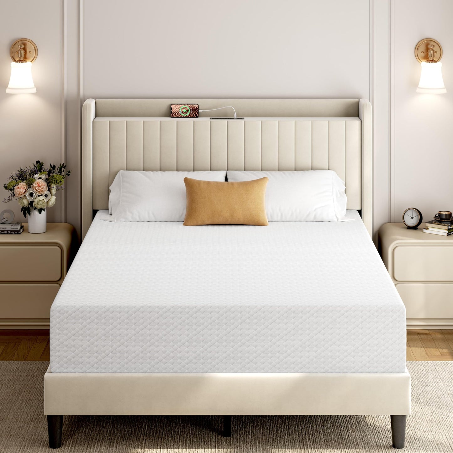 Yaheetech 12 Inch Queen Mattress 3 Foam Layer Cooling Gel Memory Foam Mattresses, Green Tea for Fresher Sleep, Medium Firm, CertiPUR-US Certified, No Fiberglass, Queen Size Mattress in a Box
