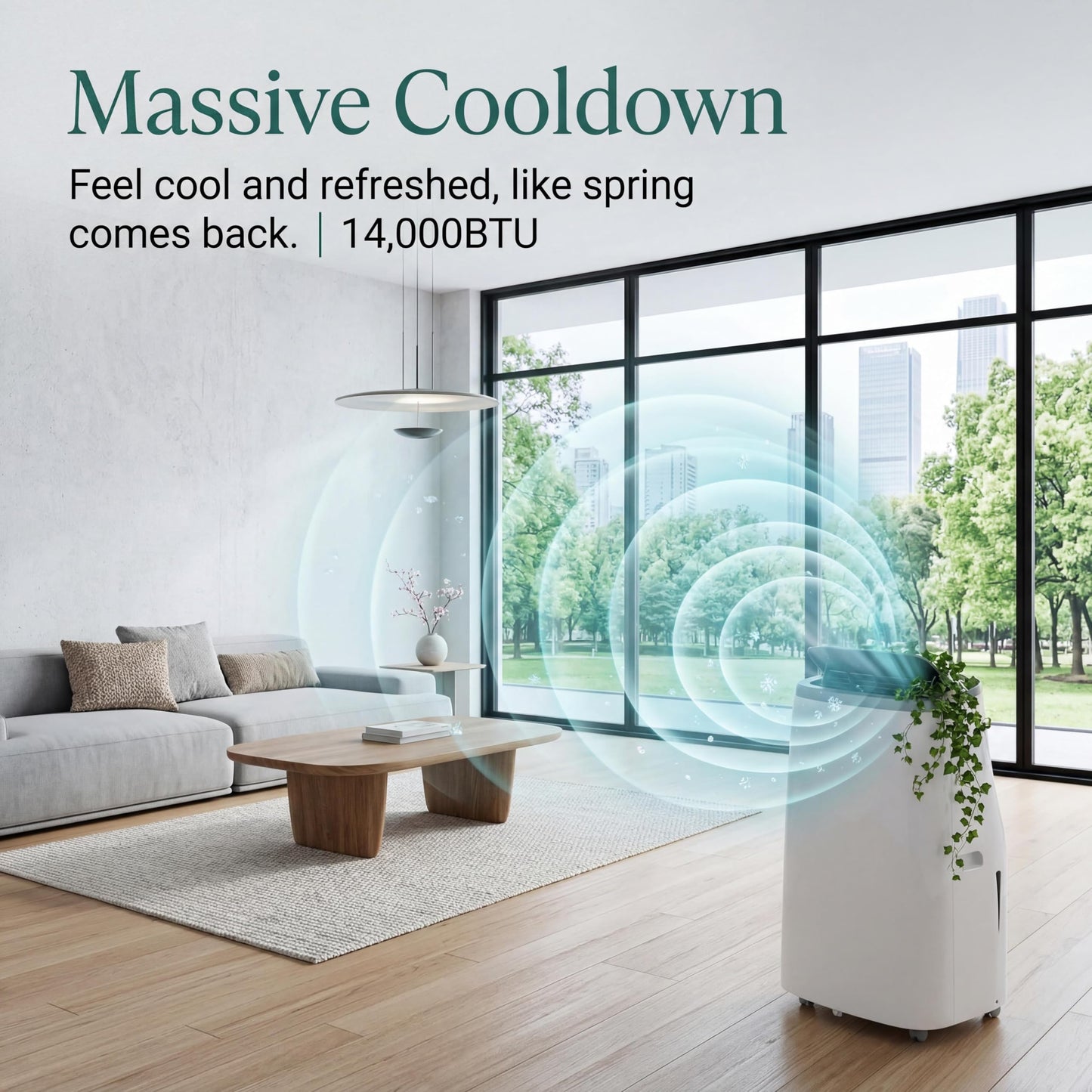14,000 BTU Portable Air Conditioners, Cools Large Room Up to 700 Sq.Ft, 4-in-1 AC Unit with Dehumidifier & Fan, Remote Control, Quiet Sleep Mode, Energy Efficient for Home Office Garage