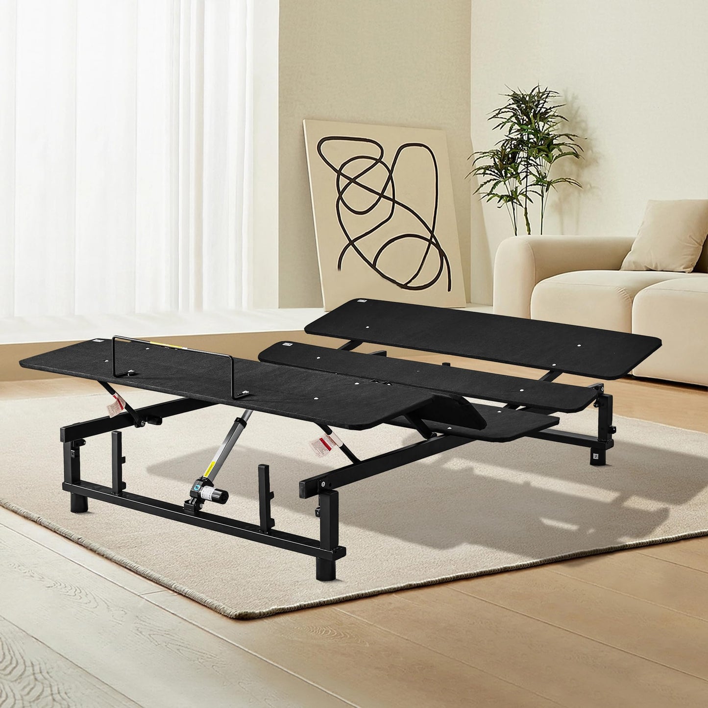 KEIKI Adjustable Bed Base Frame Queen Size with Wireless Remote, Head and Foot Incline, Zero Gravity Electric Bed Frame, Quiet Motor, 750LBS Capacity, Easy Assembly, Black