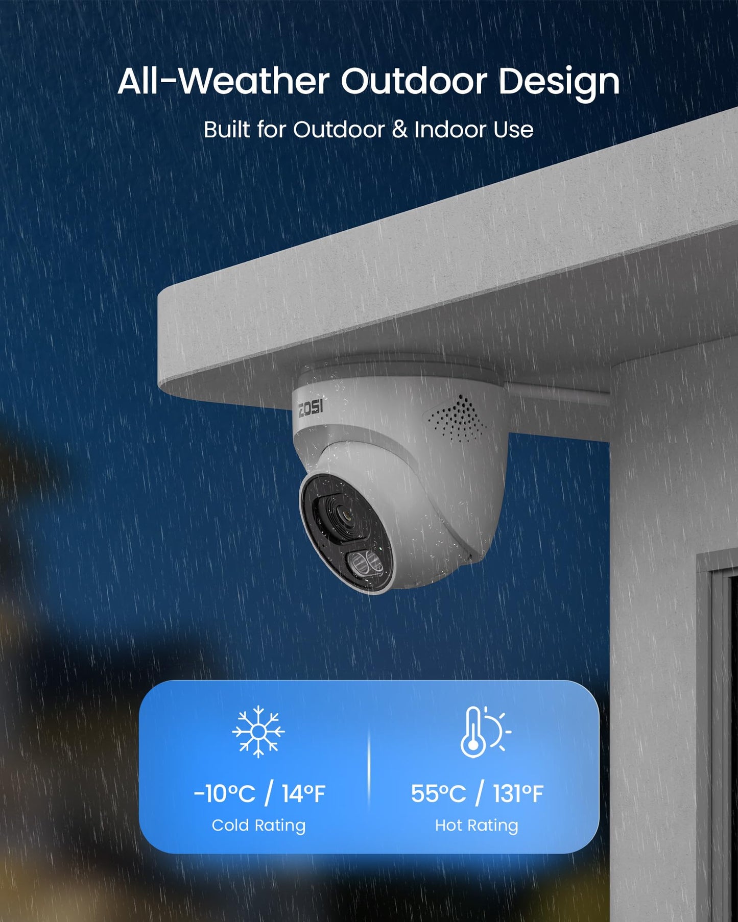 ZOSI C220 8CH 4MP QHD 2.5K PoE Home Security Camera System, 8CH 5MP 3K NVR with Smart AI Human Detection, 4 x 4MP(1440p) Dome IP Cameras Outdoor Indoor, Two-Way Audio (Hard Drive not Included)