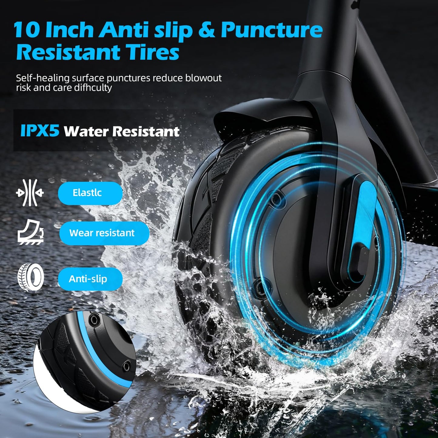 ApexSurge Electric Scooter for Adults, 10" Tires, 500W Powerful Motor and Max 31 Miles Long Range, Top Speed 25Mph, Dual Brake Stystem E Scooter, Lightweight and Foldable, APP Control, Max Load 265Lb