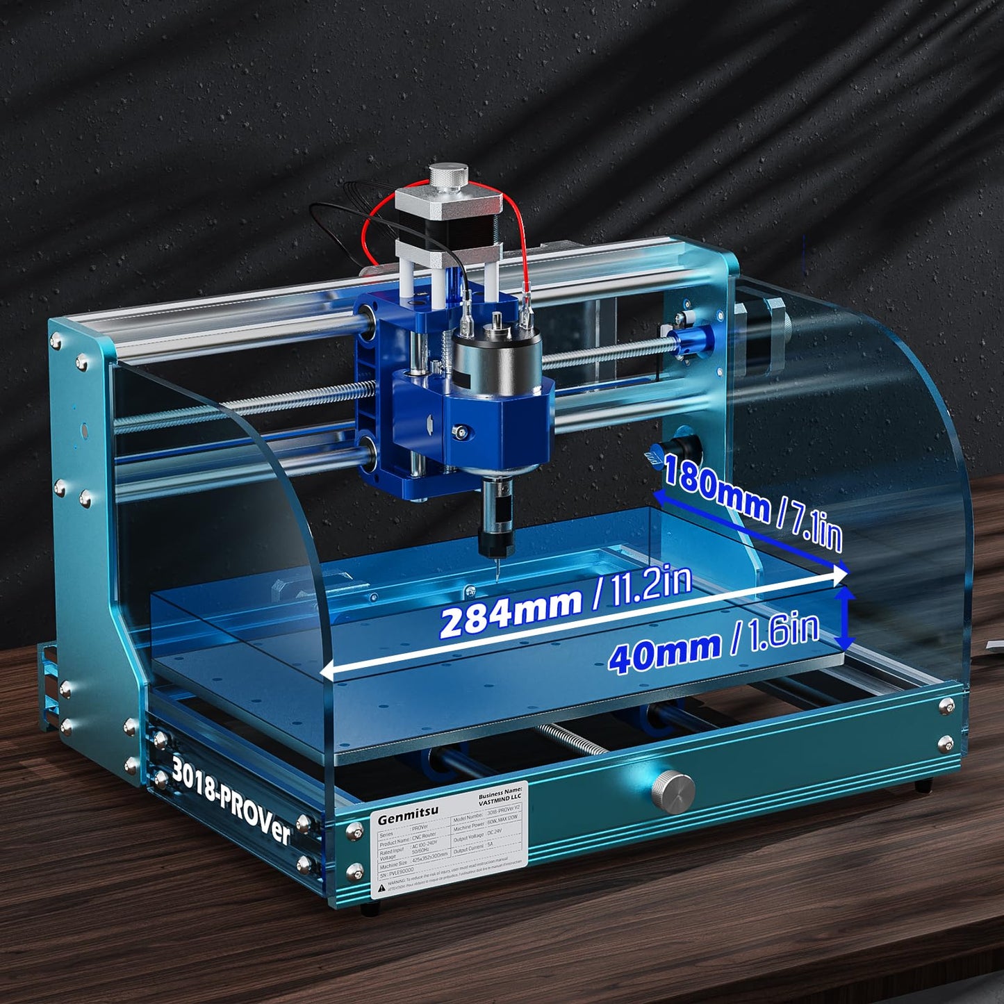 SainSmart Genmitsu 3018-PROVer V2 CNC Router Machine for Beginner, Mini Milling Engraver Kit with Z-Probe, Limit Switches, E-Stop, Ideal for Wood, Acrylic, MDF, Plastic (Without Offline Controller)