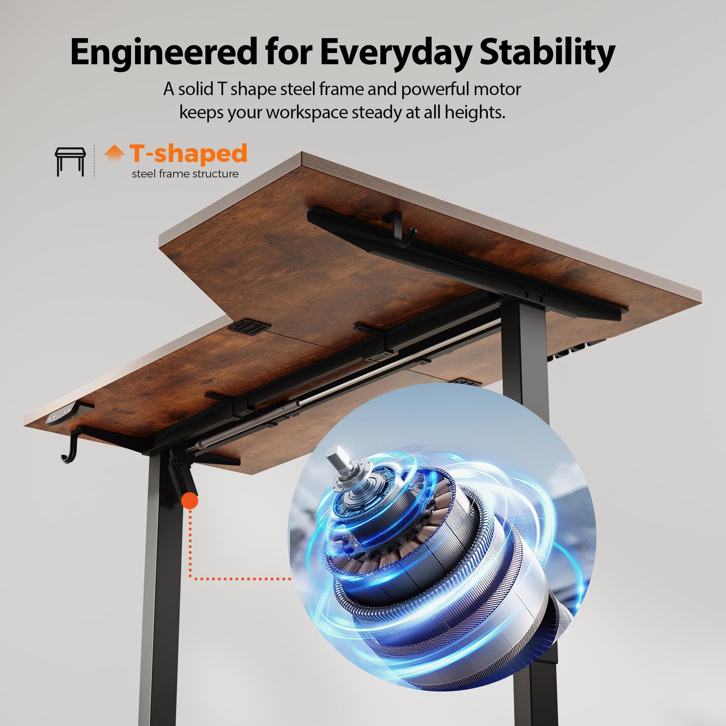 Agilestic Electric Standing Desk, Height Adjustable Desk, 59 x 35 Inch Sit Stand up for Work Office Home, L Shaped Ergonomic Rising Computer Table with Memory Preset, Rustic Brown