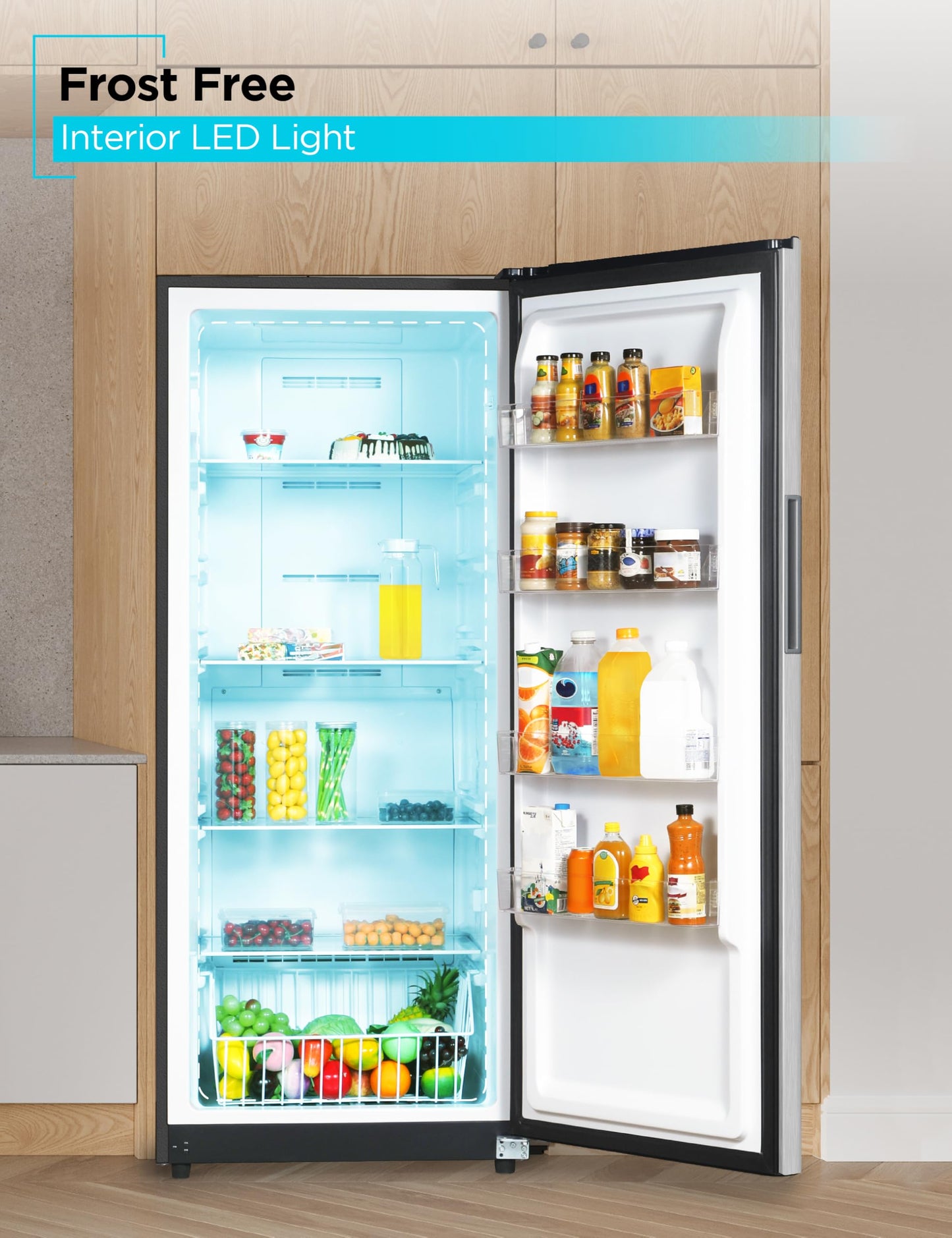 BLACK+DECKER 14 Cu. Ft. Convertible Freezer Refrigerator, Upright Freezer with Glass Shelves, ENERGY STAR rated, Frost Free, BUC1400XS, Stainless Look